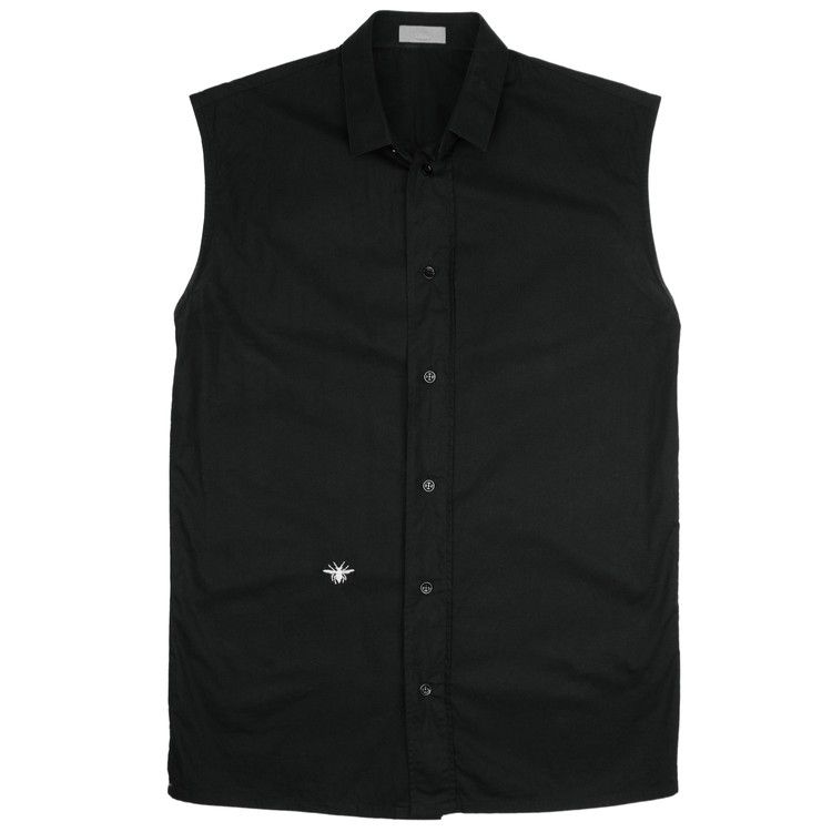 image of Dior Homme Ss04 "strip" Black Sleeveless Shirt, Men's (Size Medium)