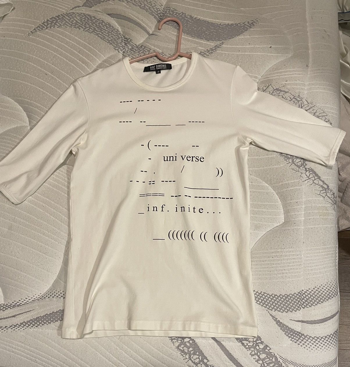 image of Raf Simons Ss05 Infinite Universe 3/4 Sleeve Shirt in White, Men's (Size Medium)