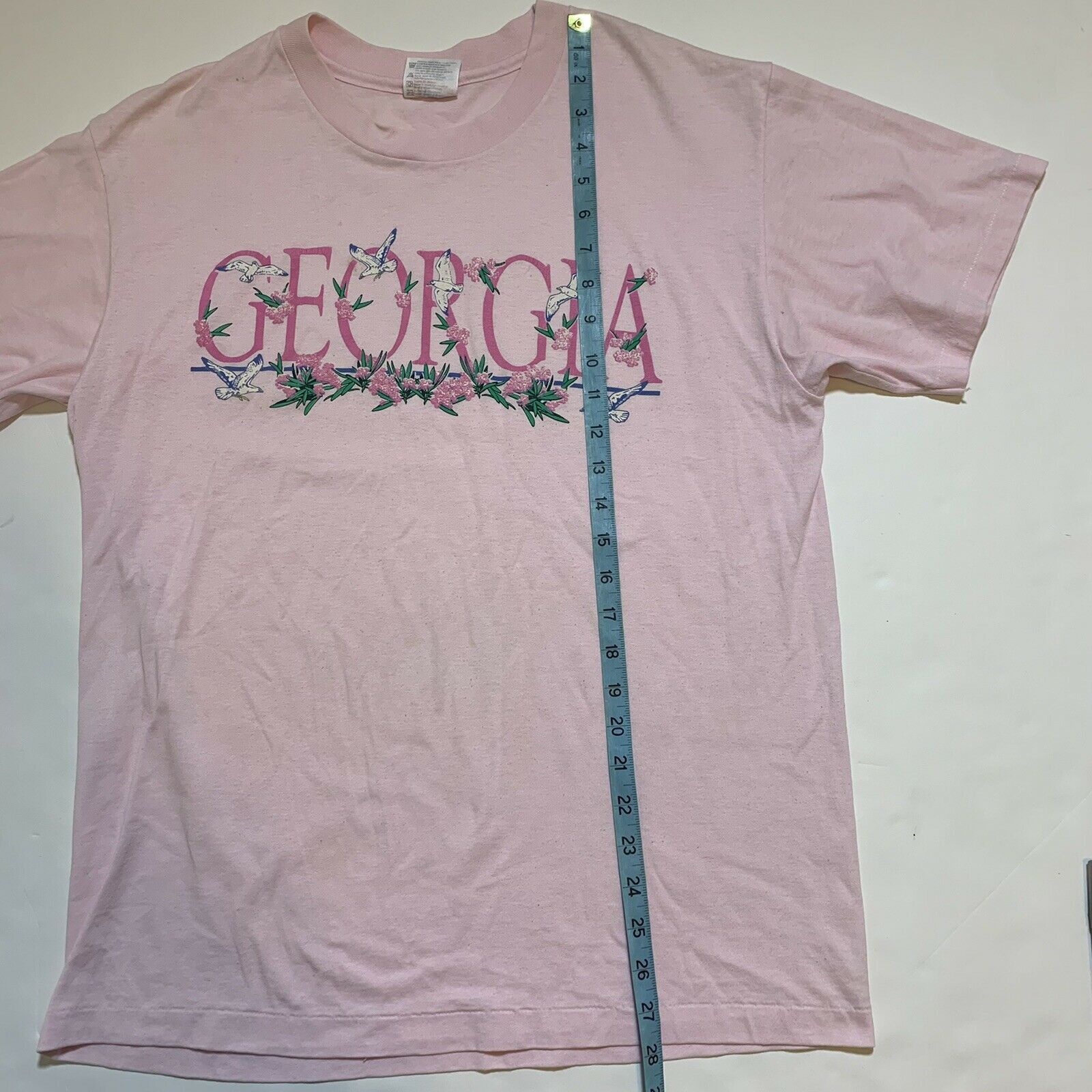 Vintage Vintage 90s Georgia Single Stitch 50/50 Pink T-Shirt Medium Size US M / EU 48-50 / 2 - 11 Thumbnail
