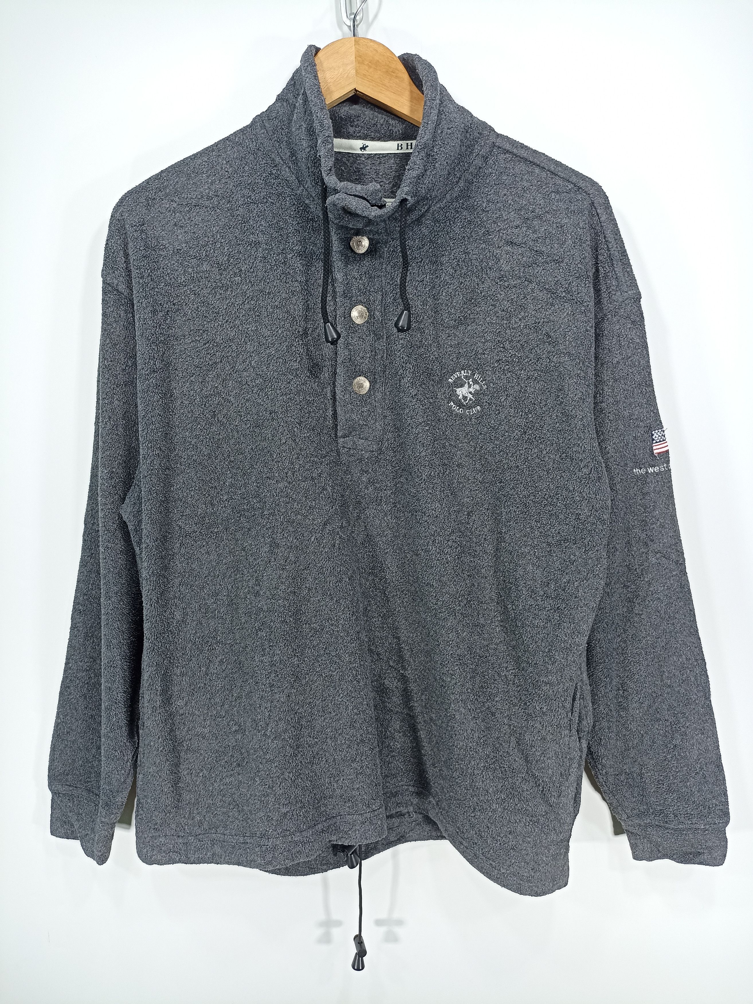 Beverly Hills Polo Club × Vintage Vintage Beverly Hills Polo Club Fleece Snapper Button neck Size US M / EU 48-50 / 2 - 1 Thumbnail