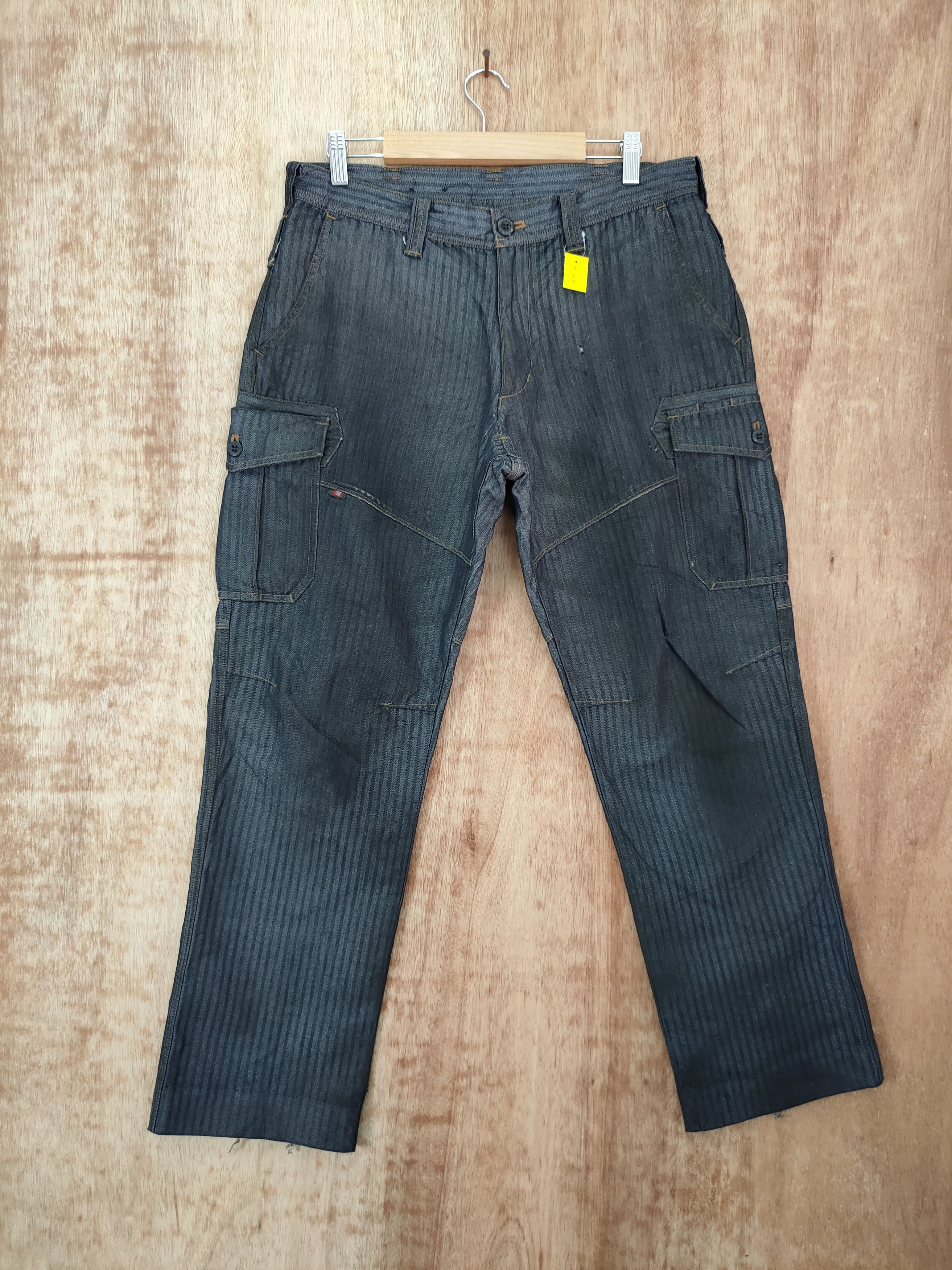 Japanese Brand DLL Burtle black multi pocket cargo worker pants #46-270A Size US 33 - 1 Thumbnail
