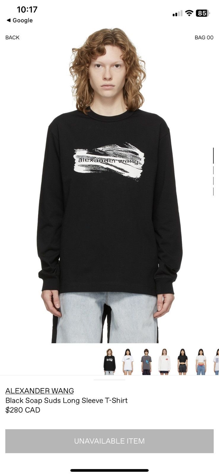 Alexander Wang Black Soap Suds Long Sleeve T-Shirt 2022 Size US S / EU 44-46 / 1 - 12 Thumbnail