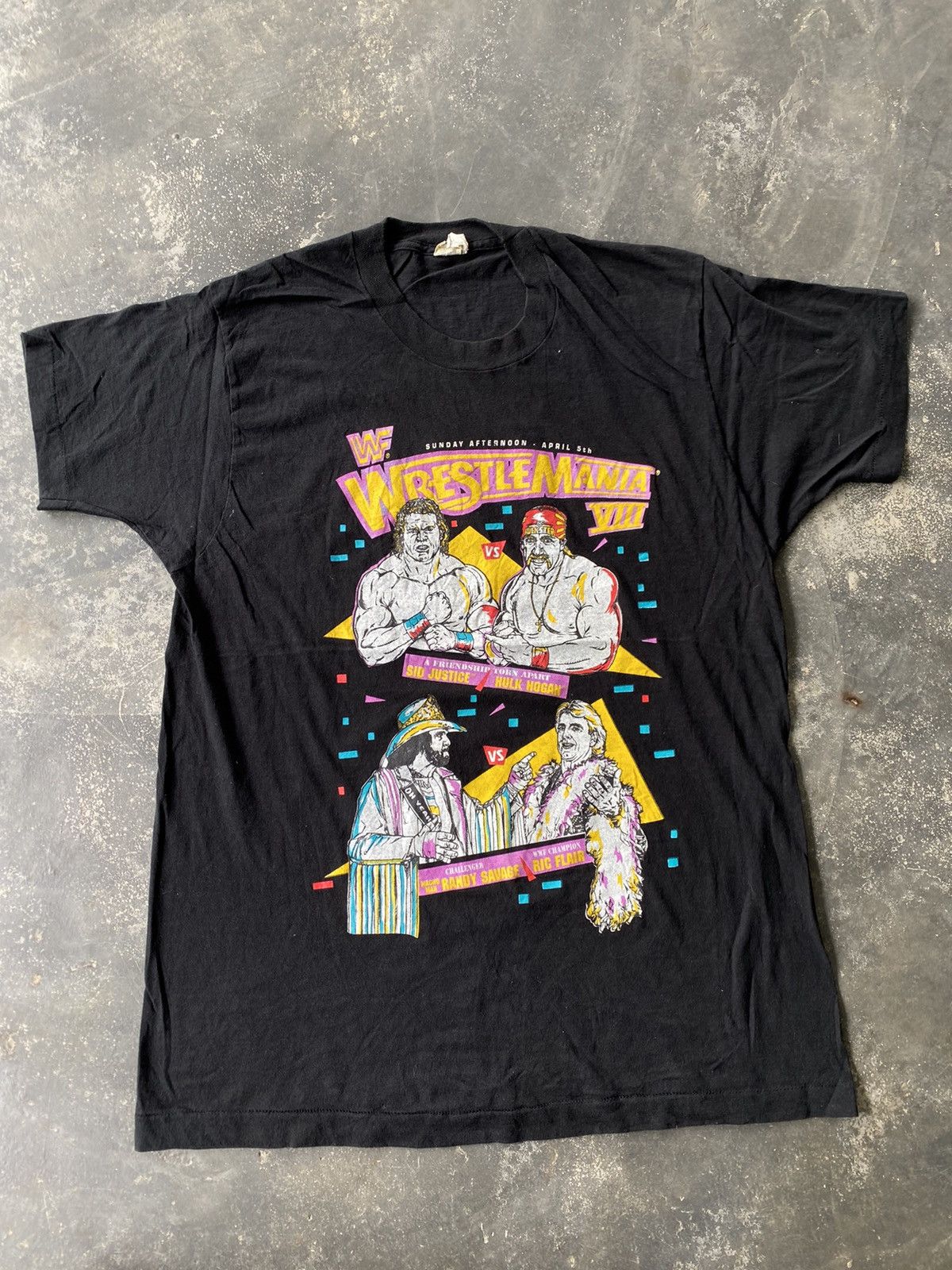 Vintage Vintage Rare 1992 WWF Wrestlemania 8 Wrestling T-Shirt Size US XL / EU 56 / 4 - 2 Thumbnail