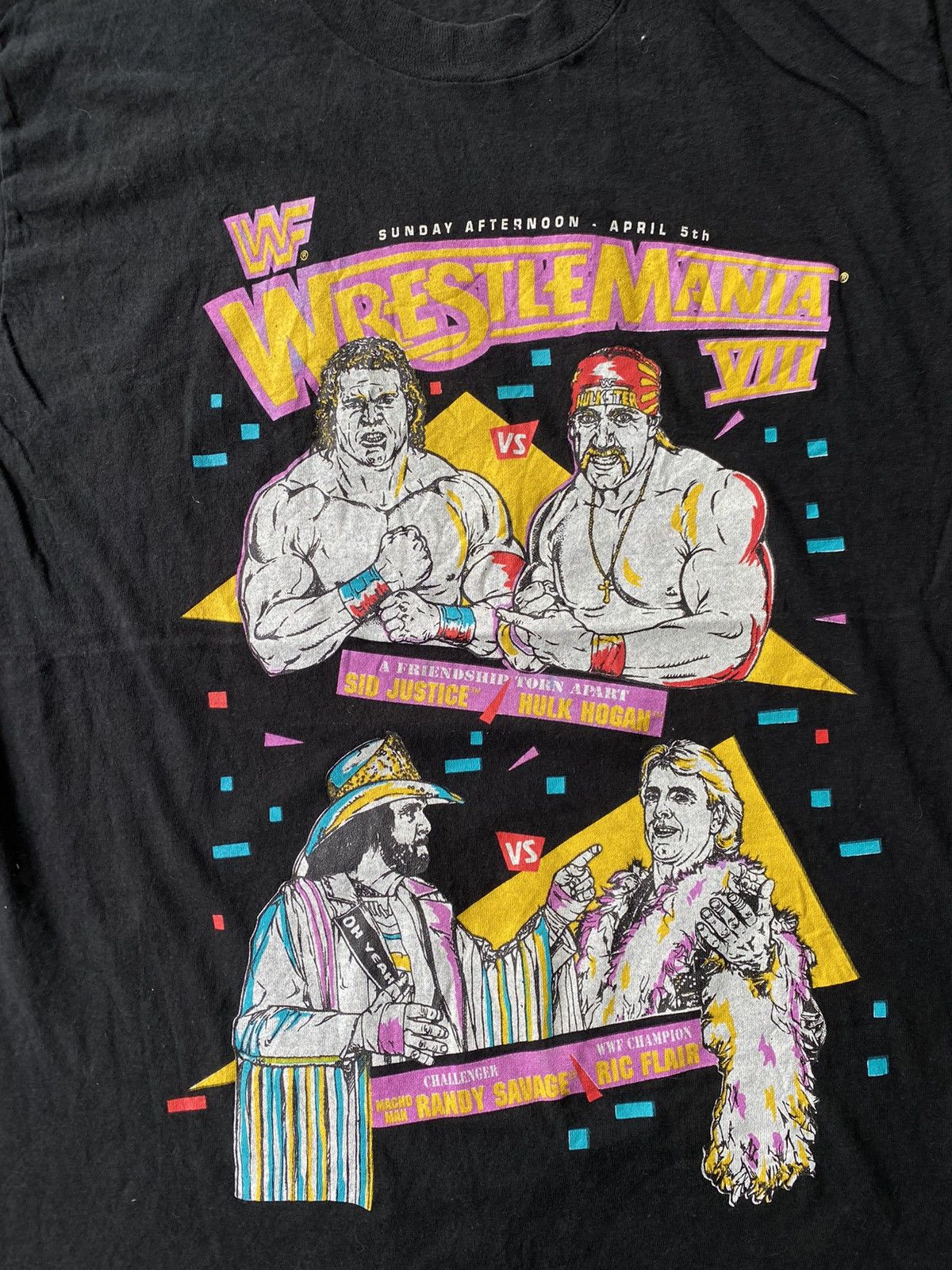 Vintage Vintage Rare 1992 WWF Wrestlemania 8 Wrestling T-Shirt Size US XL / EU 56 / 4 - 4 Thumbnail