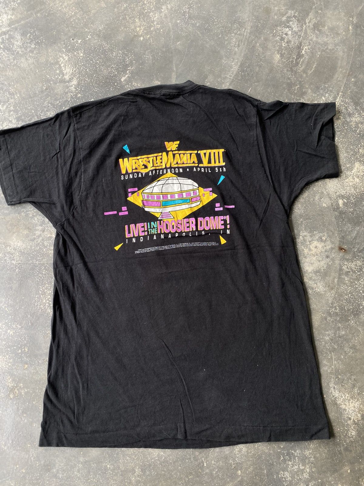 Vintage Vintage Rare 1992 WWF Wrestlemania 8 Wrestling T-Shirt Size US XL / EU 56 / 4 - 3 Thumbnail
