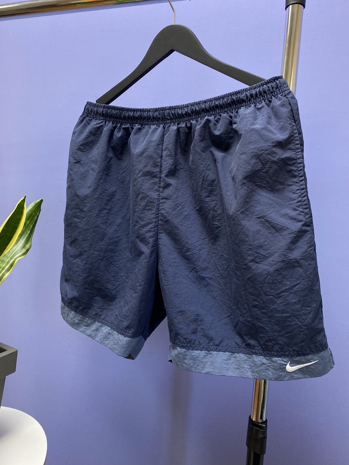 Nike × Vintage Vintage 90s Nike Blue Shorts Size XL Size US 34 / EU 50 - 2 Thumbnail