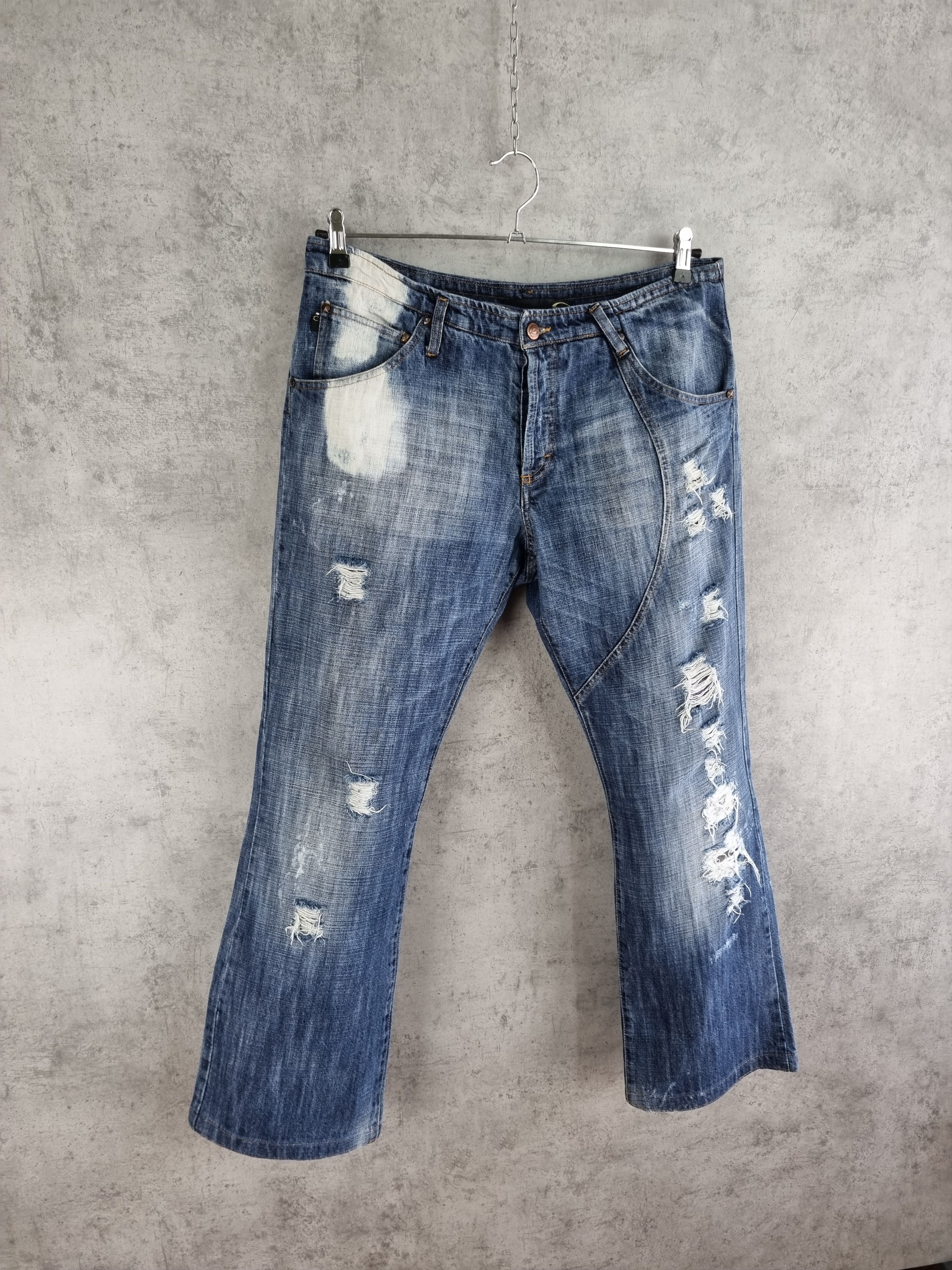 Just Cavalli × Roberto Cavalli Ripped Cavalli Destroyed Art Painter relaxed fit Jeans Size US 33 - 3 Thumbnail