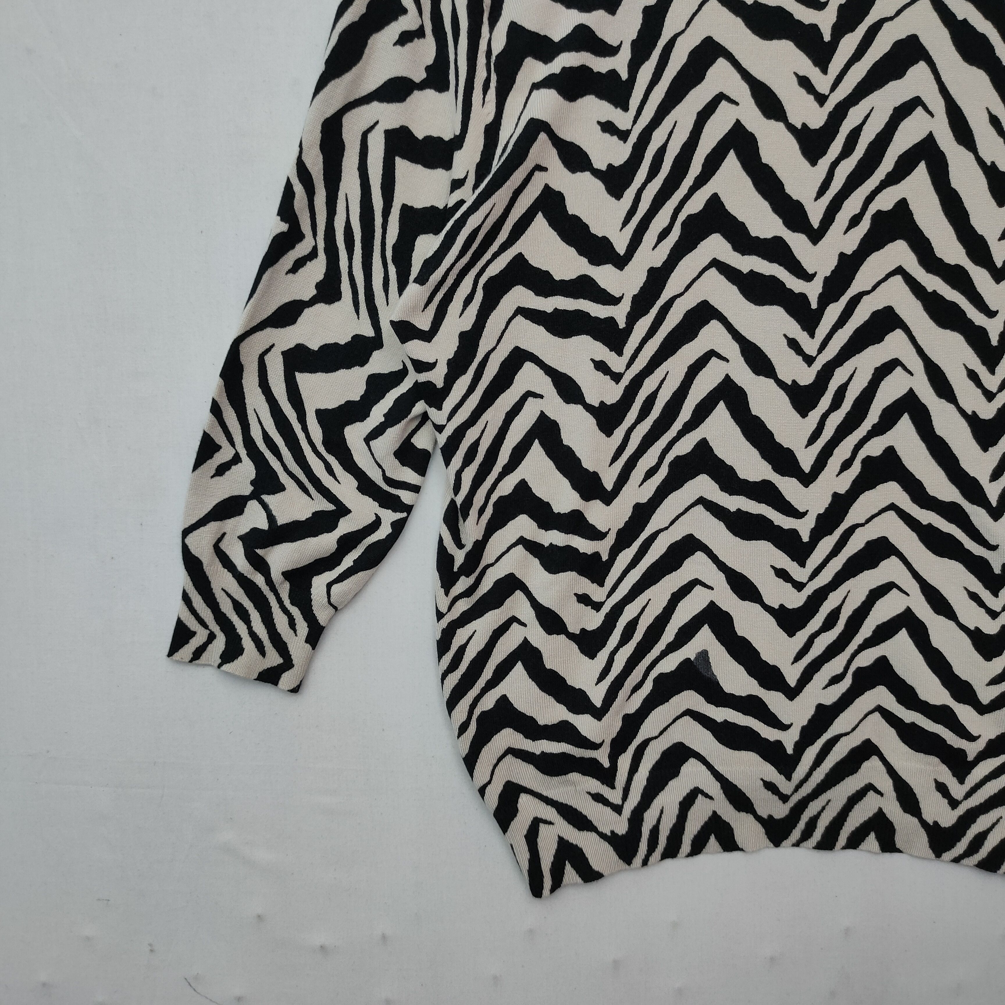 Joseph Vintage JOSEPH A. Zebra Stripe Cardigan Knitwear Size US M / EU 48-50 / 2 - 9 Thumbnail