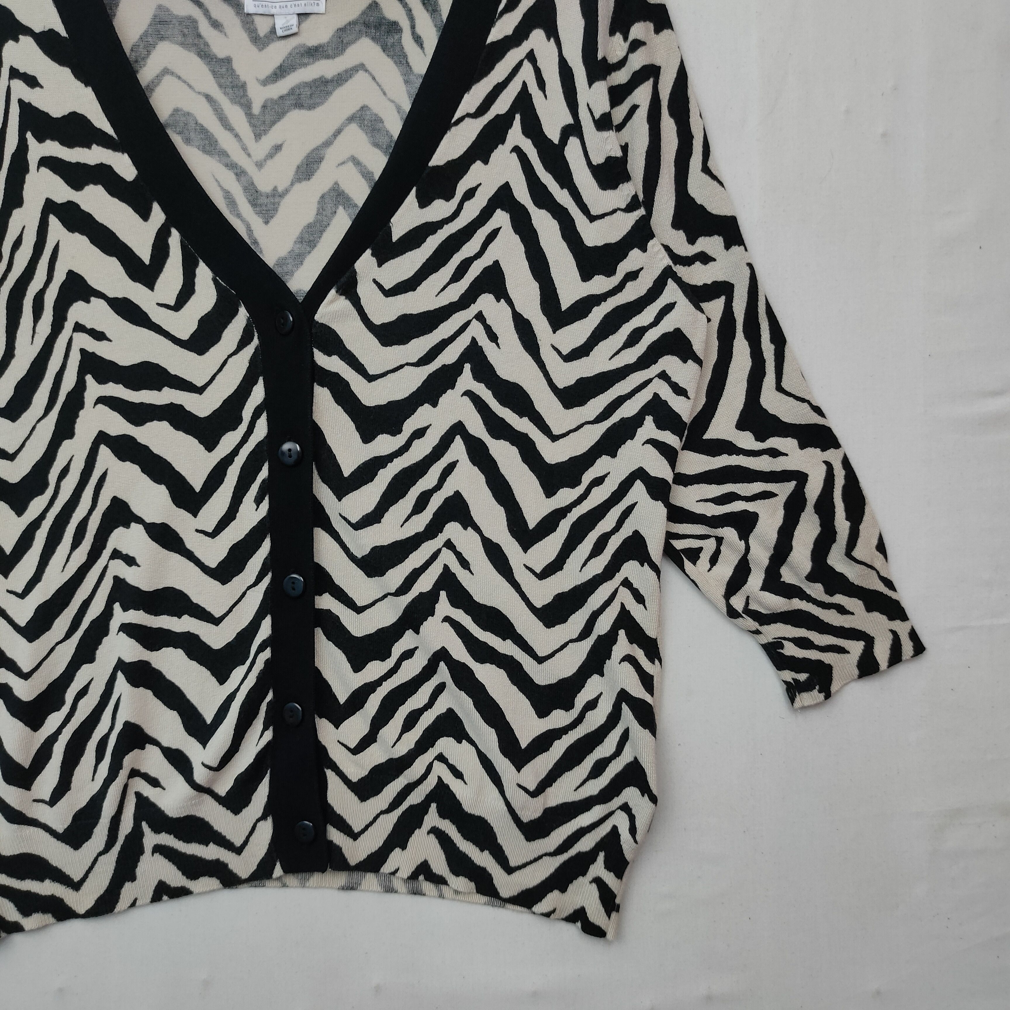 Joseph Vintage JOSEPH A. Zebra Stripe Cardigan Knitwear Size US M / EU 48-50 / 2 - 5 Thumbnail