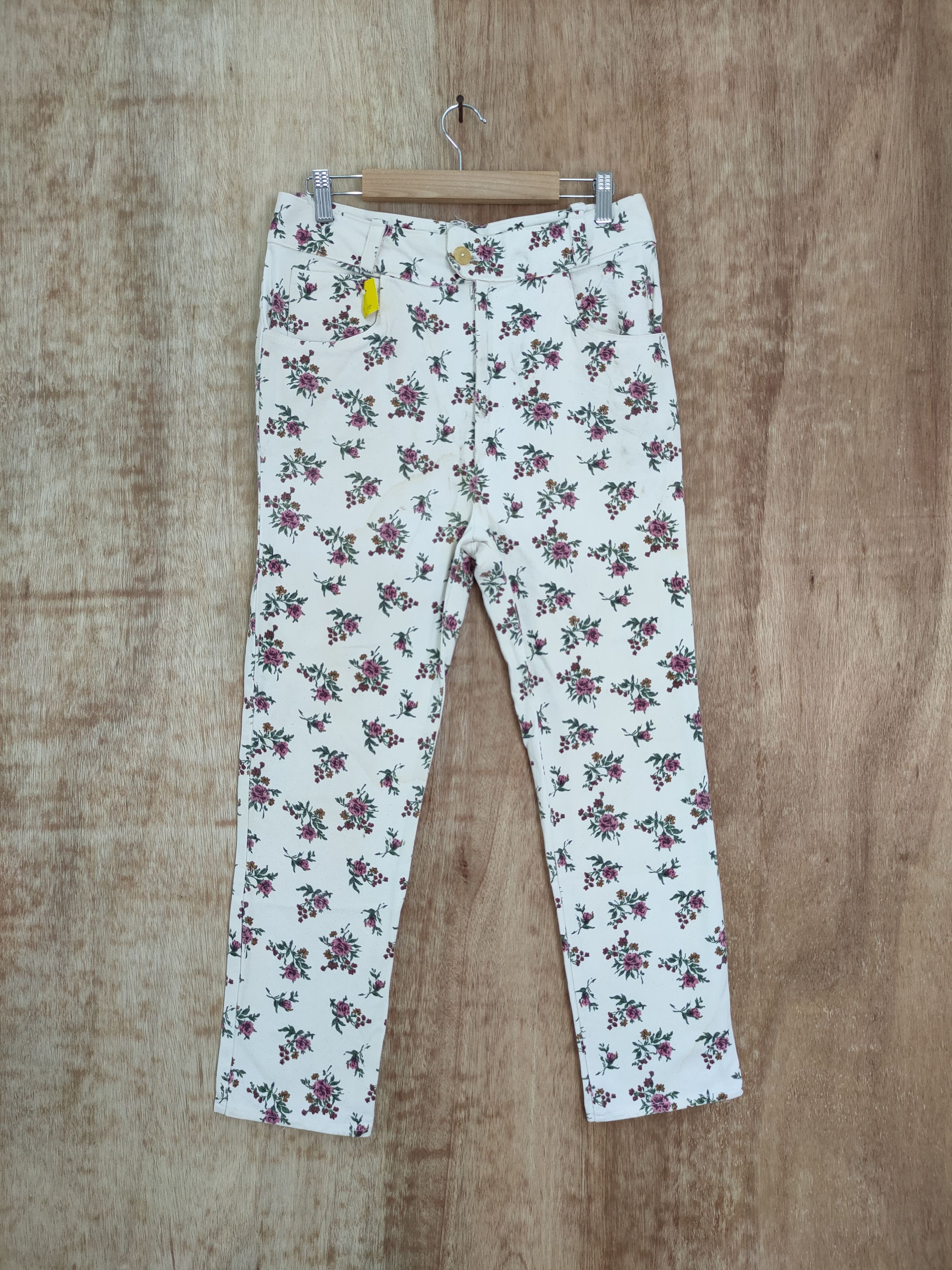 Japanese Brand DL Japan fullprint flower art casual pants #4151 Size 28" / US 6 / IT 42 - 1 Thumbnail