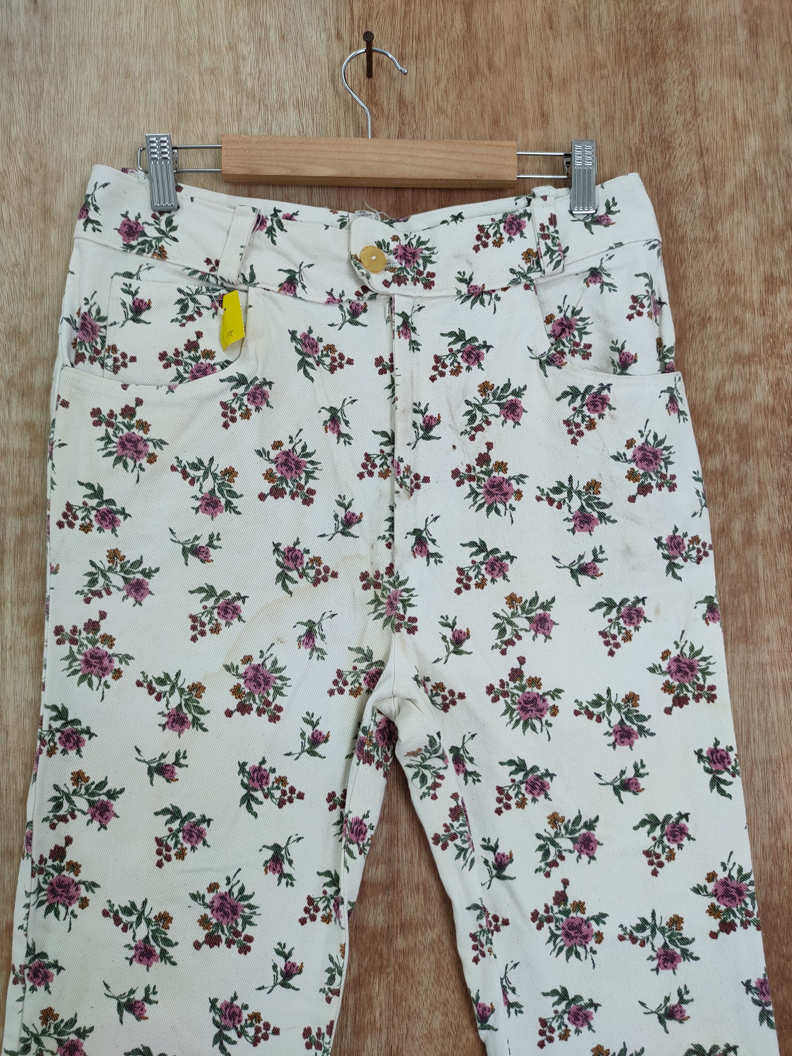 Japanese Brand DL Japan fullprint flower art casual pants #4151 Size 28" / US 6 / IT 42 - 3 Thumbnail