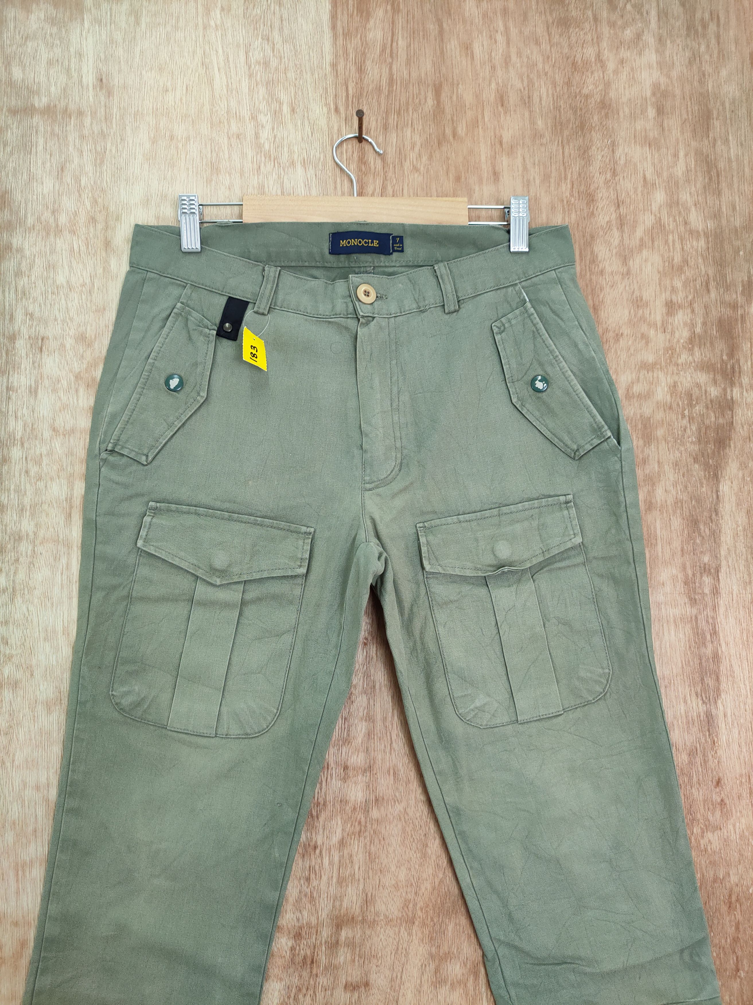 Japanese Brand DLL Monocle green multipocket tactical bush cargo pants #183 Size US 29 - 3 Thumbnail