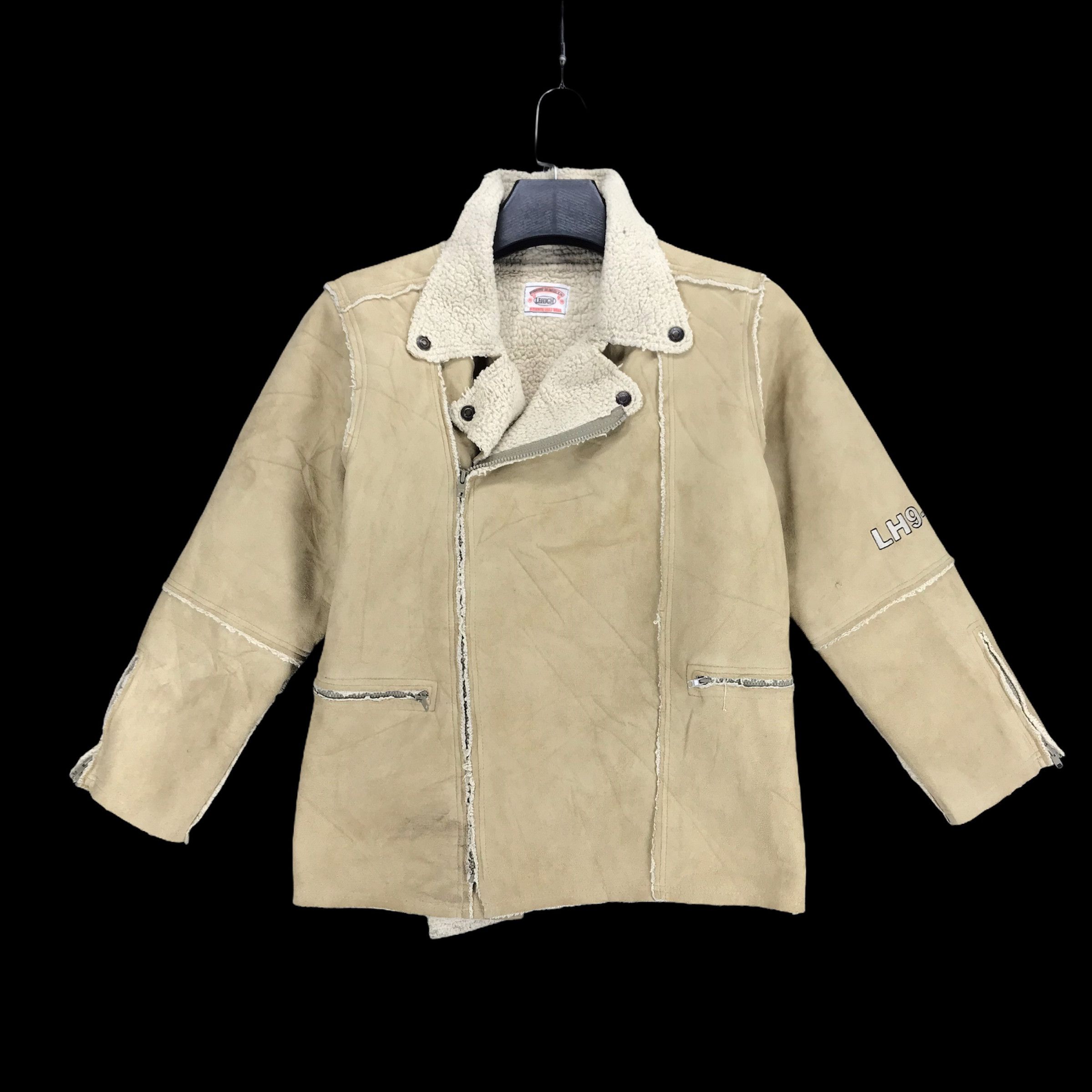 Japanese Brand Lehigh LH9-25 Suede Leather Shearling Jacket #2521-98 Size US S / EU 44-46 / 1 - 1 Thumbnail