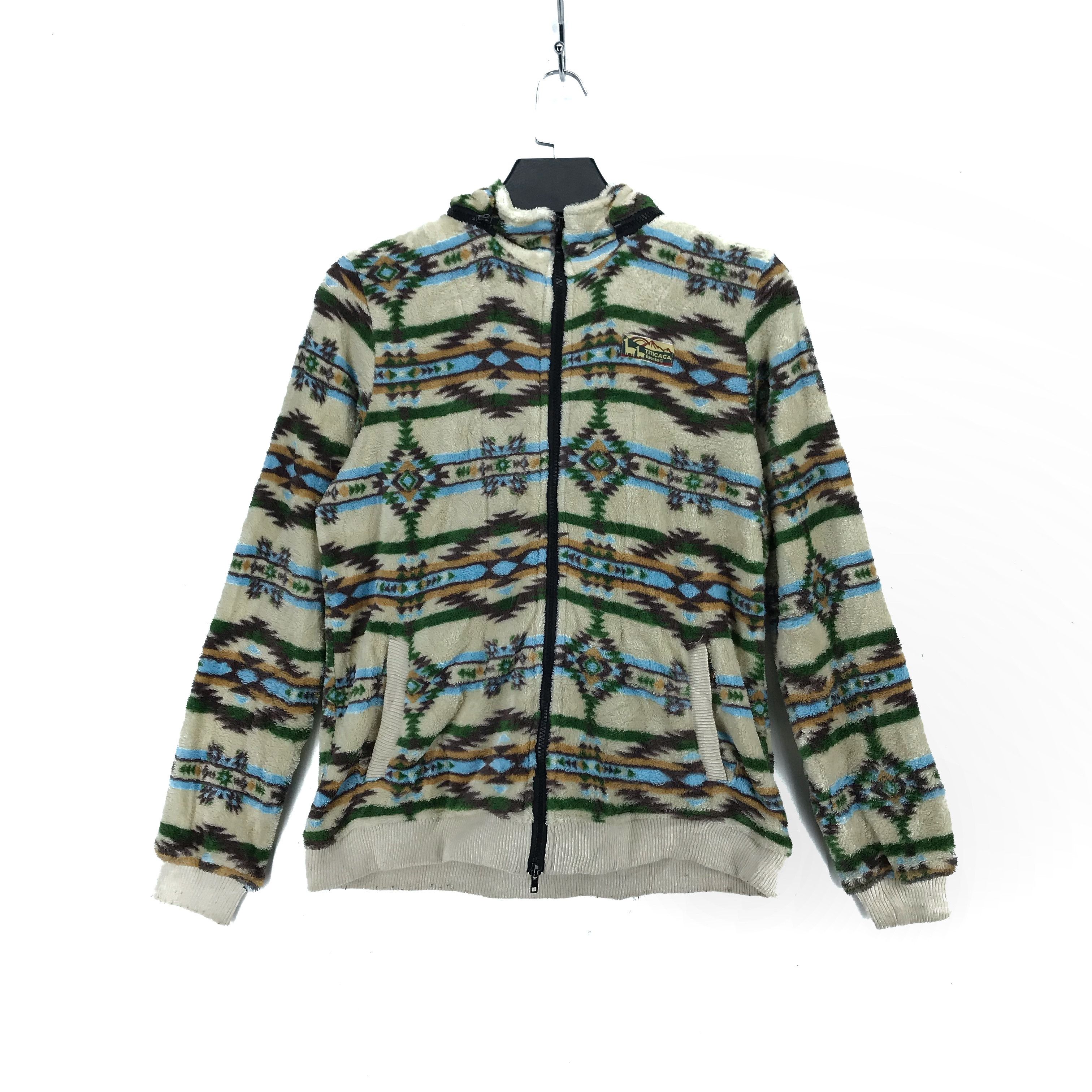 Japanese Brand TITICACA Nice Design Hooded Fleece #2530-98 Size L / US 10 / IT 46 - 1 Thumbnail