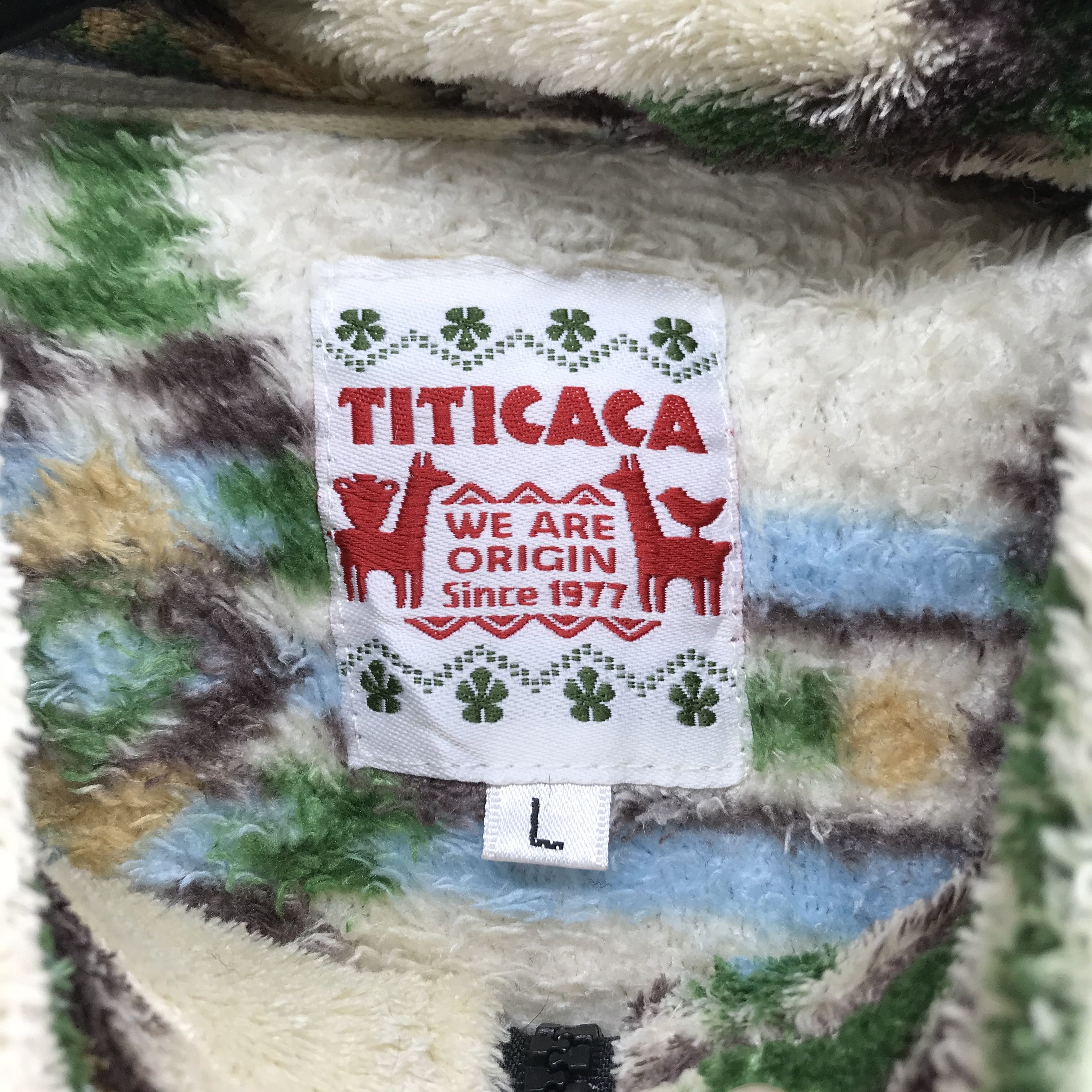 Japanese Brand TITICACA Nice Design Hooded Fleece #2530-98 Size L / US 10 / IT 46 - 6 Thumbnail