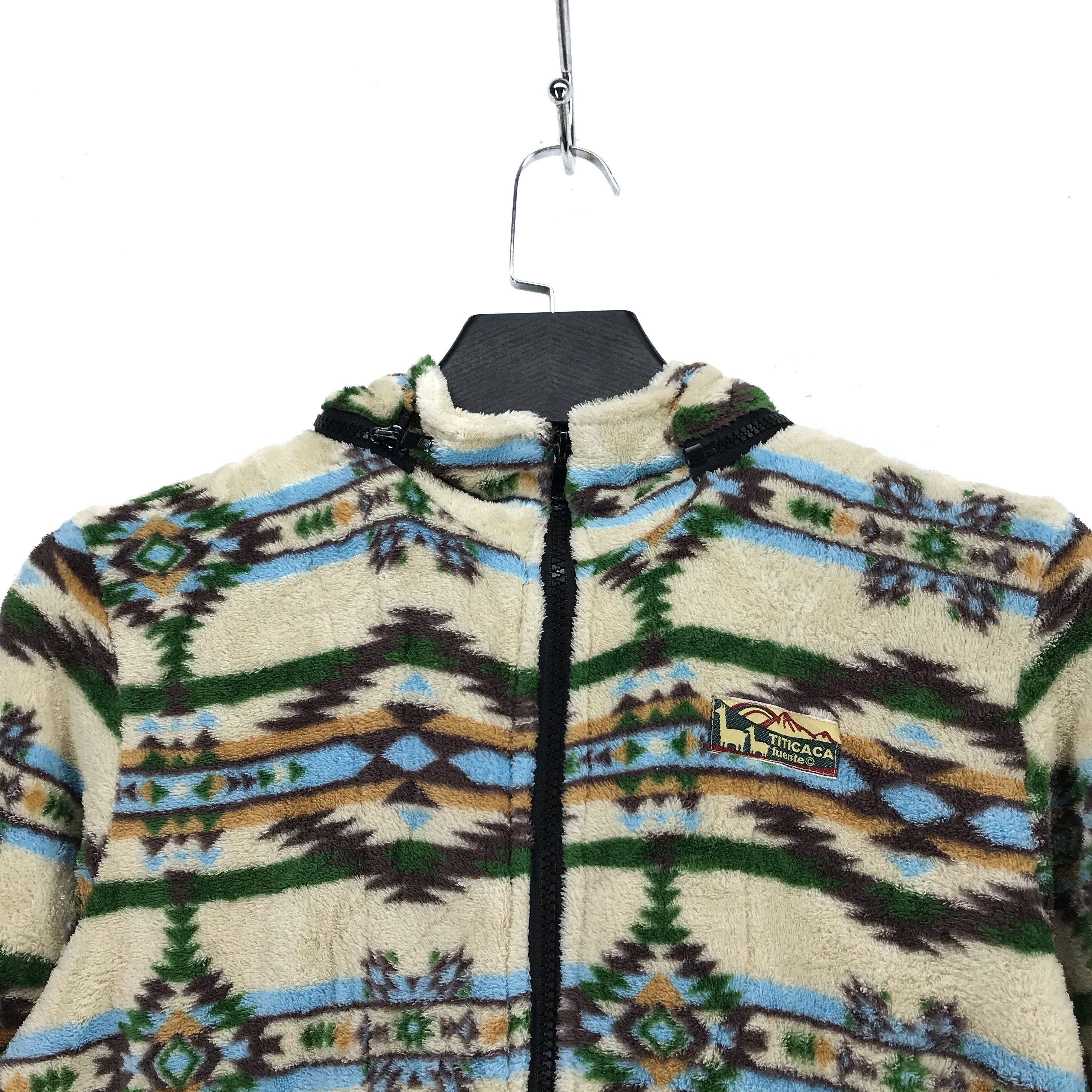 Japanese Brand TITICACA Nice Design Hooded Fleece #2530-98 Size L / US 10 / IT 46 - 2 Thumbnail