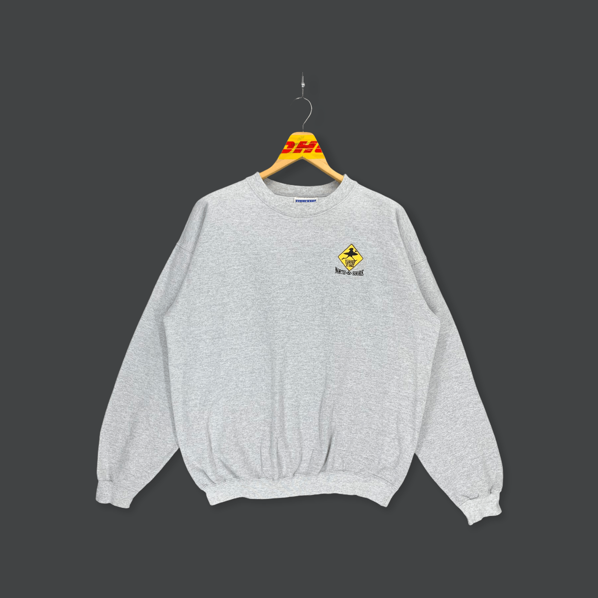 image of Hanes North Shore Surfer X-Ing Sweatshirts 3042-99 in Grey, Men's (Size Medium)