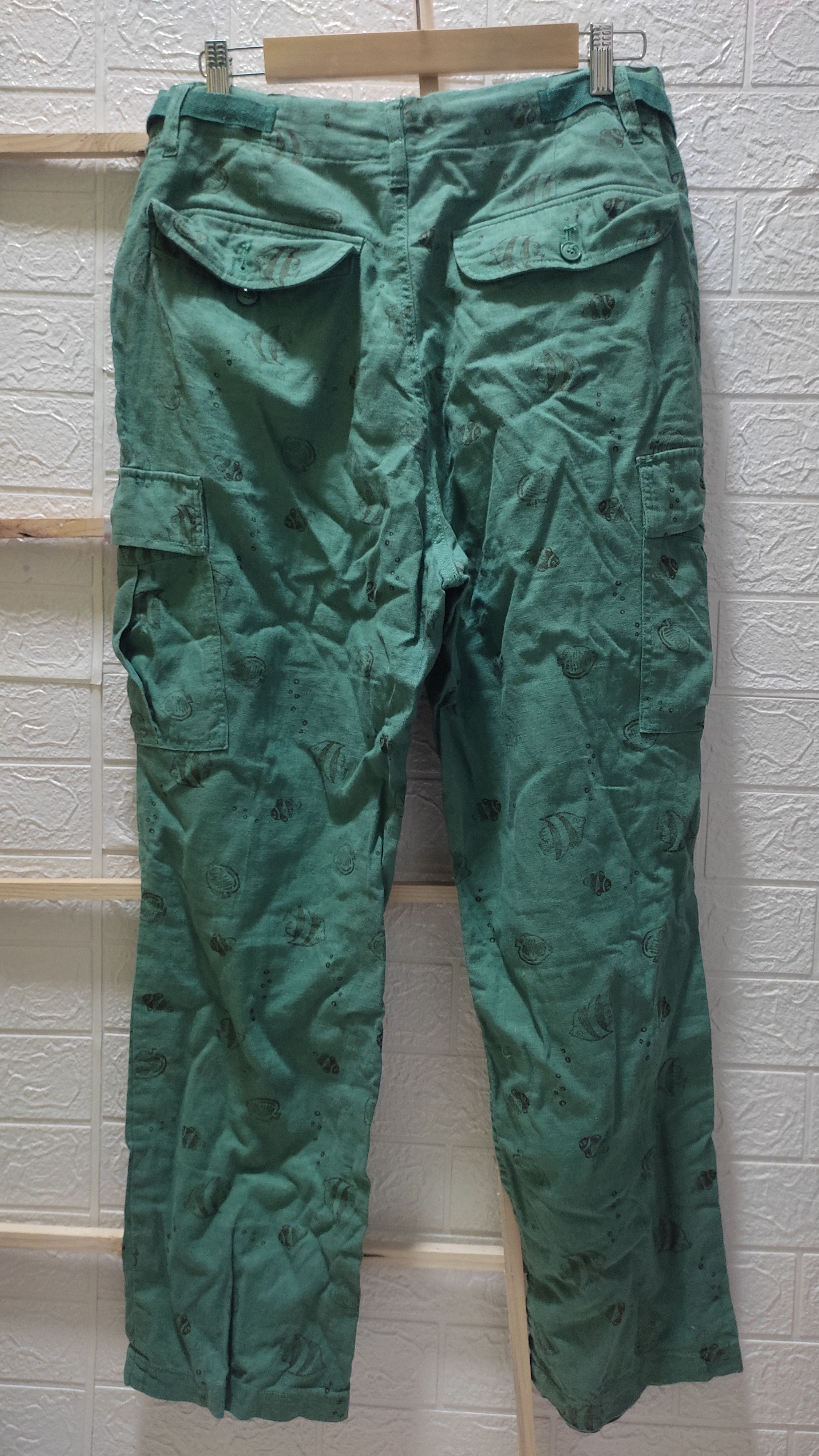 Issey Miyake × Ne-Net Cargo linen cotton fish print Size US 32 / EU 48 - 3 Thumbnail