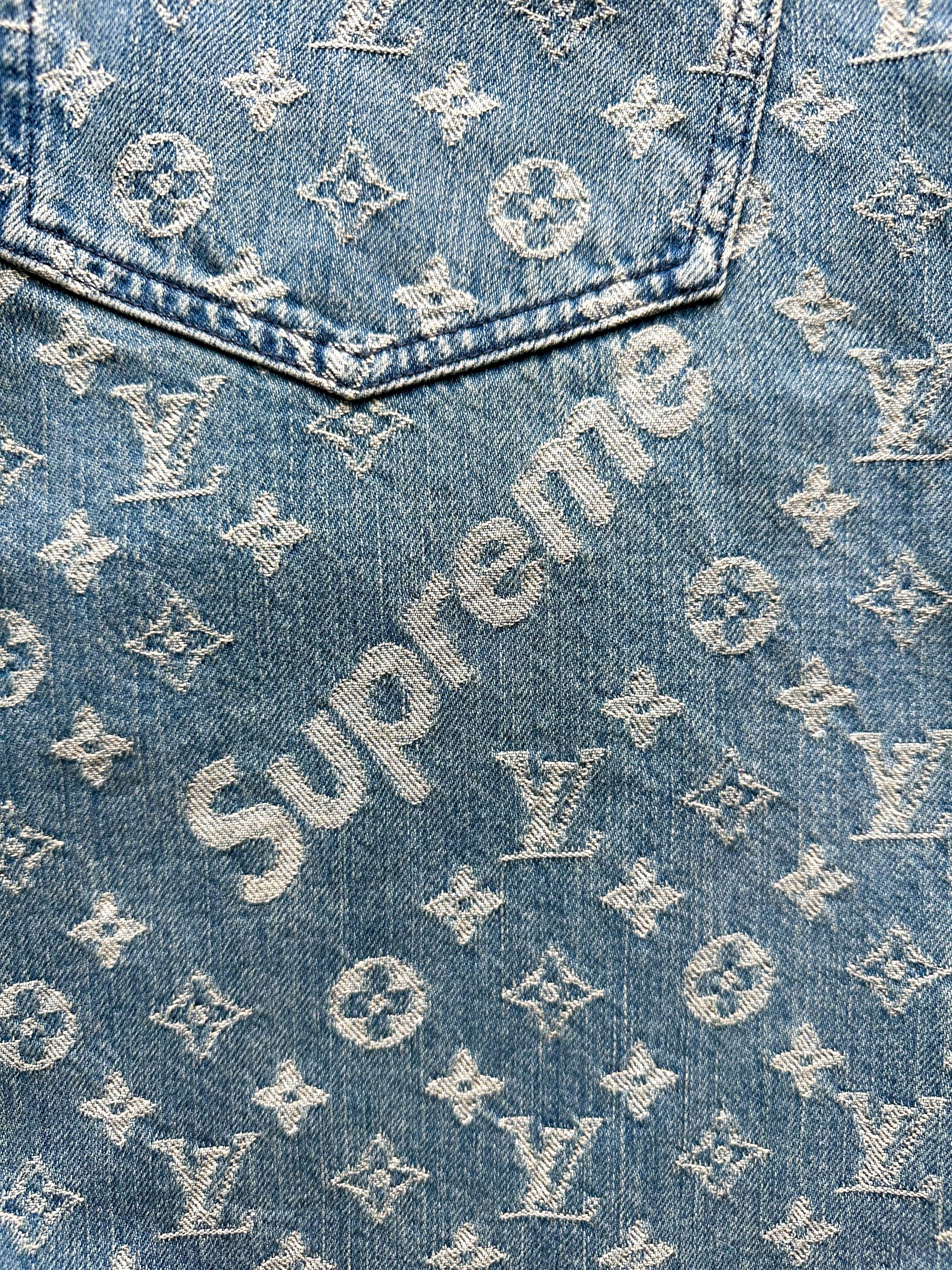 Louis Vuitton × Supreme Louis Vuitton Supreme Blue Monogram Jeans Size US 32 / EU 48 - 3 Thumbnail
