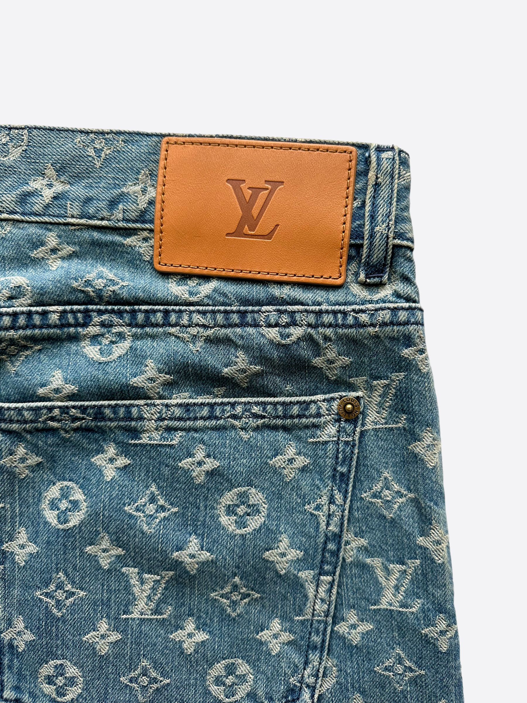 Louis Vuitton × Supreme Louis Vuitton Supreme Blue Monogram Jeans Size US 32 / EU 48 - 4 Thumbnail