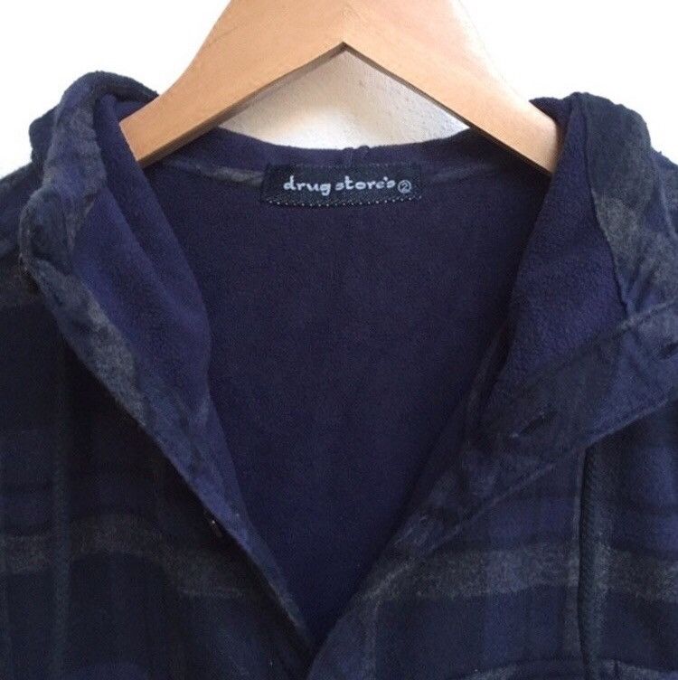 Vintage 🔥Drug Store's Button Check Jacket With Hoodies Size US L / EU 52-54 / 3 - 3 Thumbnail
