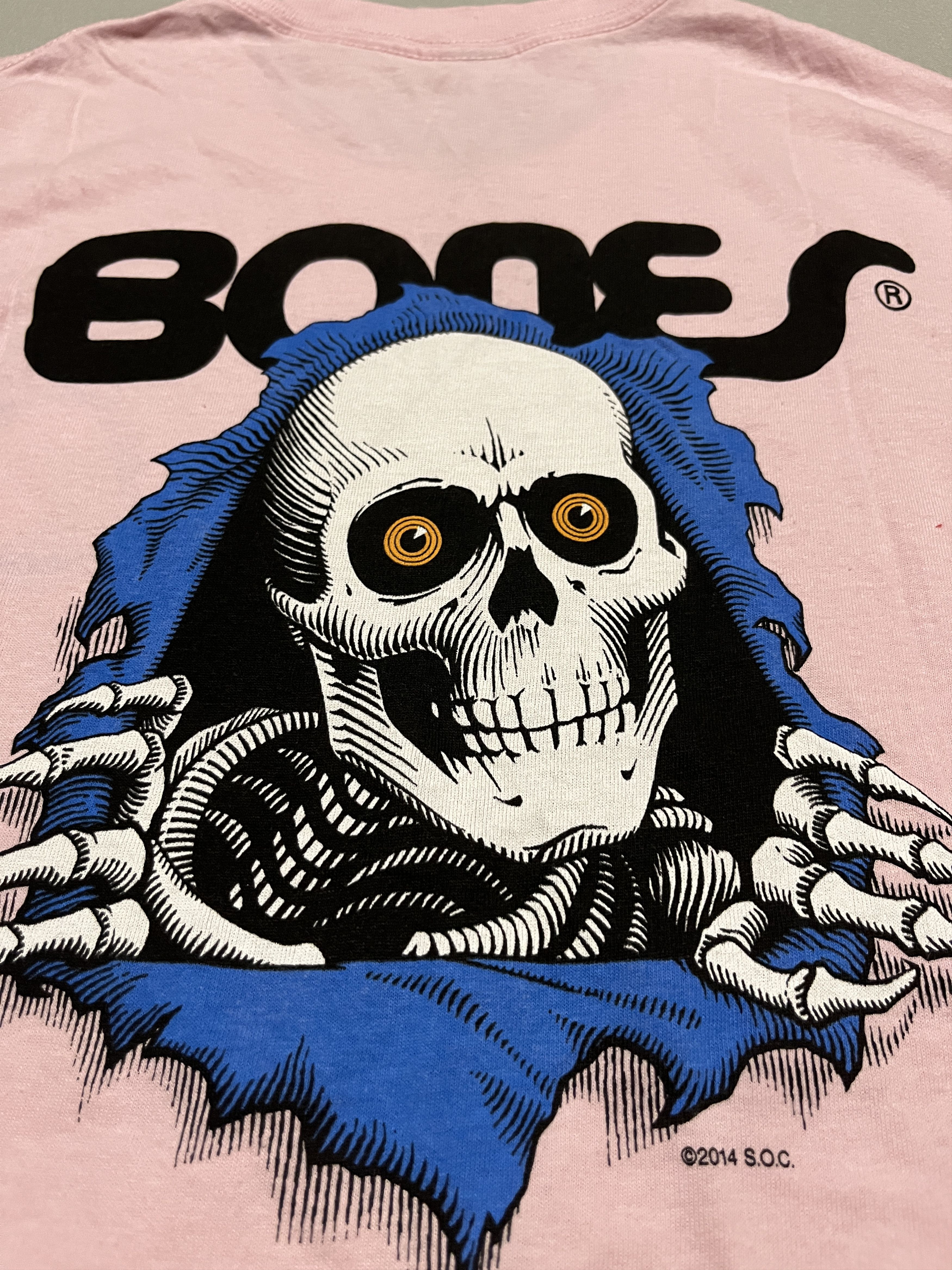 Bones × Powell Peralta Powell Peralta BONES Pink Skateboarding T-shirt Size US L / EU 52-54 / 3 - 3 Thumbnail