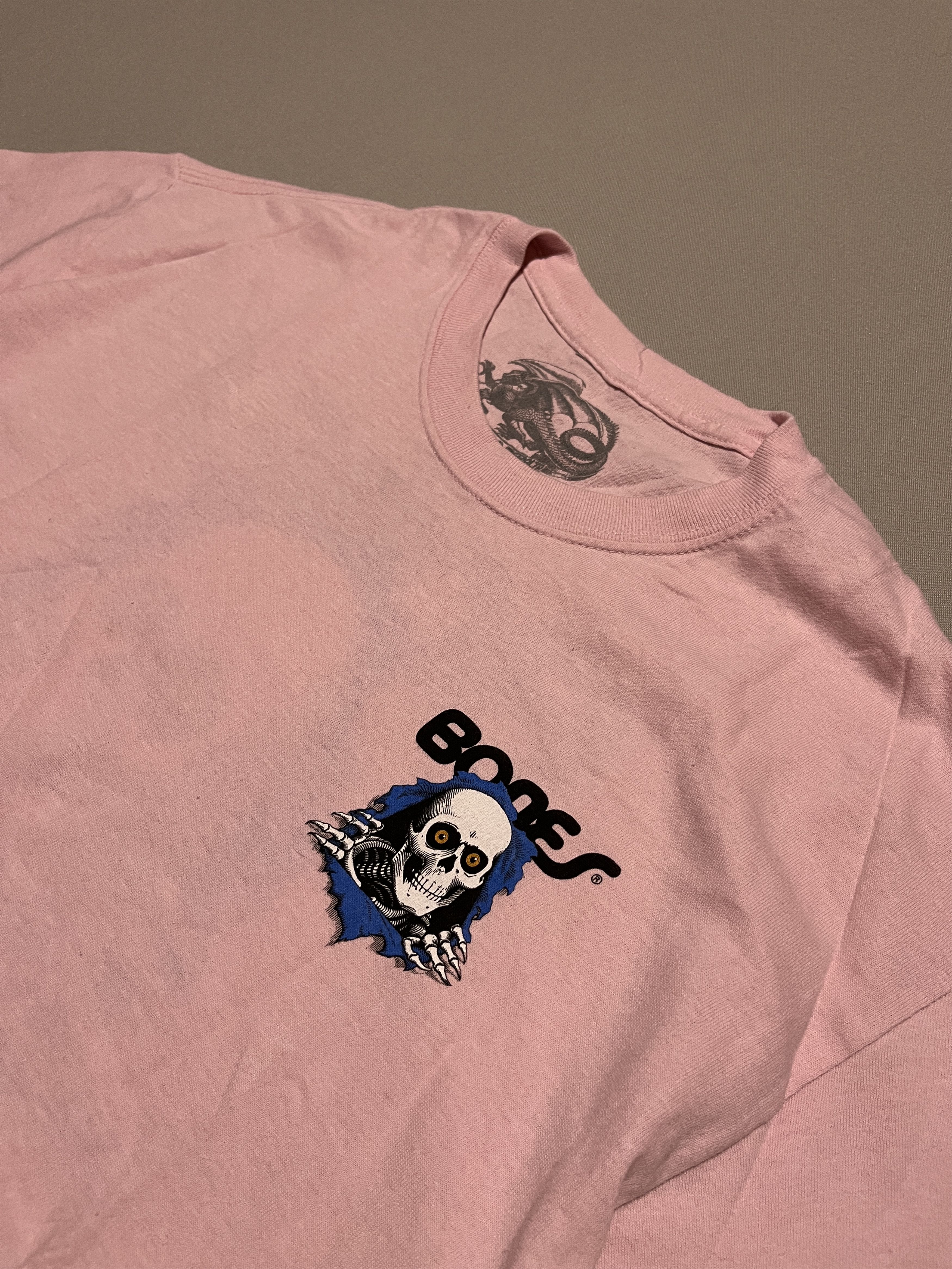 Bones × Powell Peralta Powell Peralta BONES Pink Skateboarding T-shirt Size US L / EU 52-54 / 3 - 6 Thumbnail