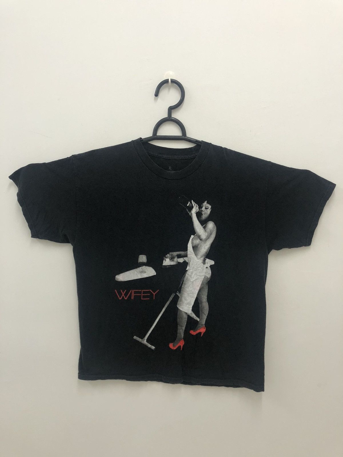 image of Two In The Shirt Wifey Made In Usa Streetwear Tee in Black, Men's (Size XL)