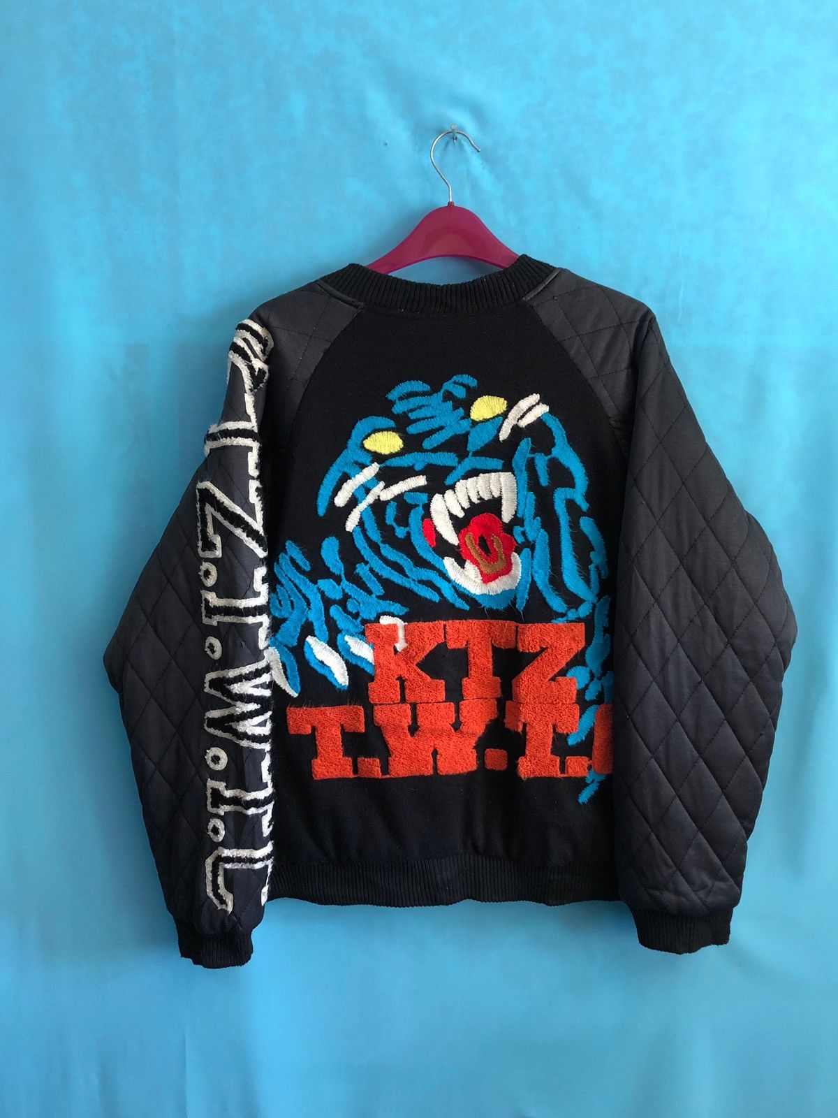 image of Bomber Jacket x Ktz Og Kokon To Zai Tiger Roar 1280 in Black, Men's (Size Large)
