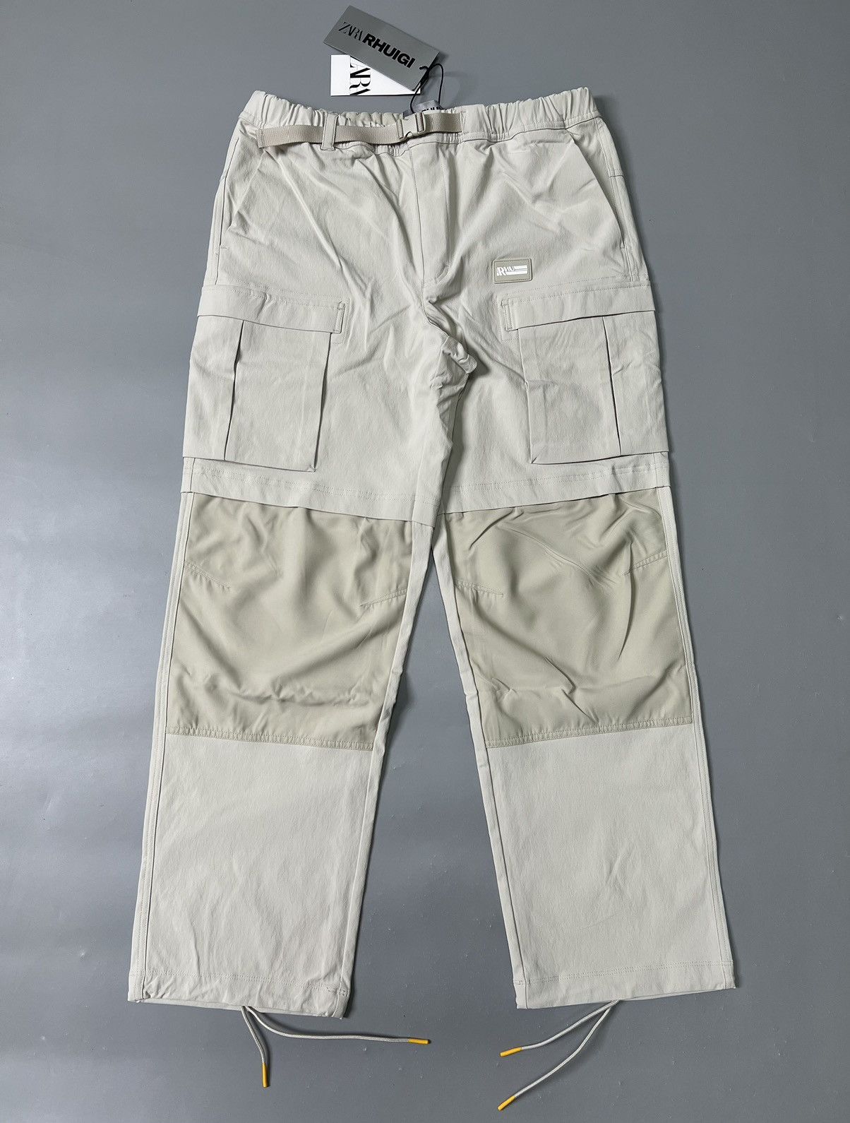 image of Rhude x Zara New Cargo Technical Pants Beige in Light Beige, Men's (Size 34)