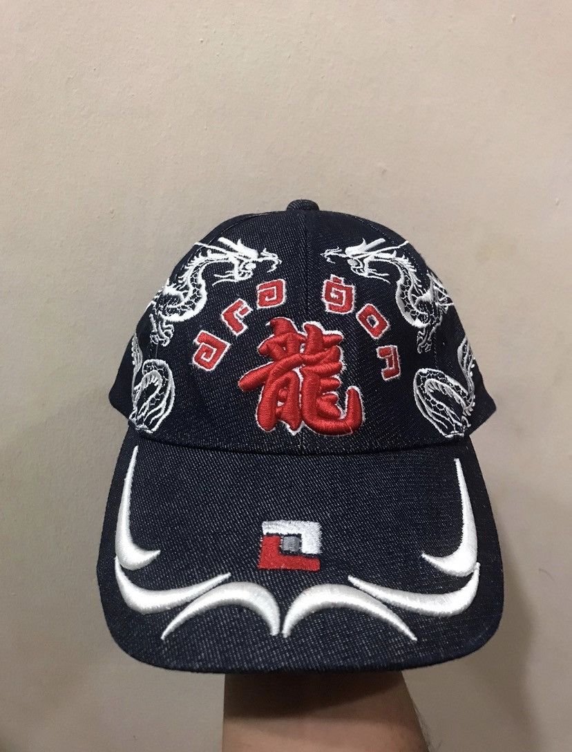 Japanese Brand 🔥Vintage🔥 Engaging The Dragon Full Embroid Hat Size ONE SIZE - 2 Thumbnail