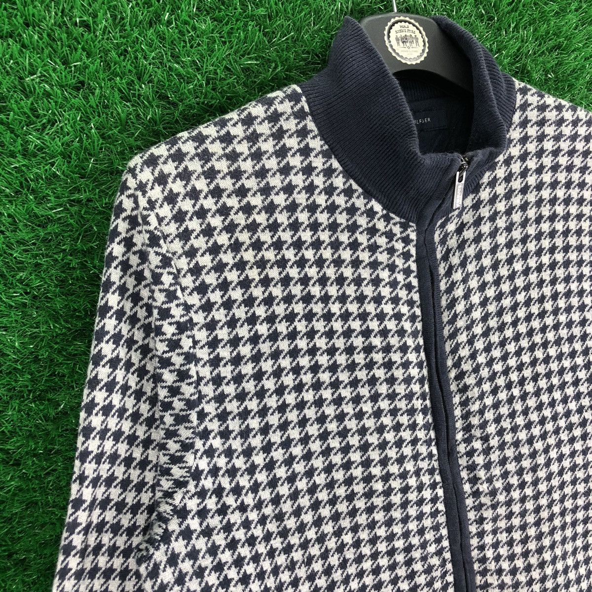 Tommy Hilfiger Tommy Hilfiger Full Houndstooth Zipper Sweater Size US S / EU 44-46 / 1 - 2 Thumbnail