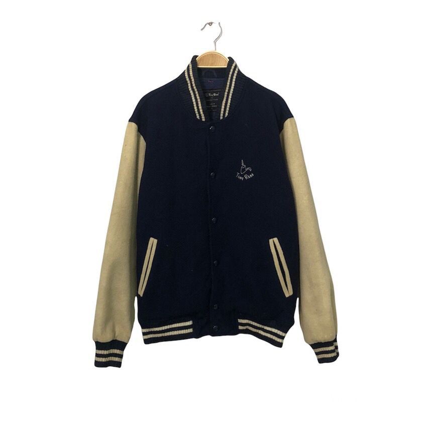 image of Archival Clothing x Varsity Vintage Troy Bros Button Ups Varsity Jacket in Dark Blue (Size Large)