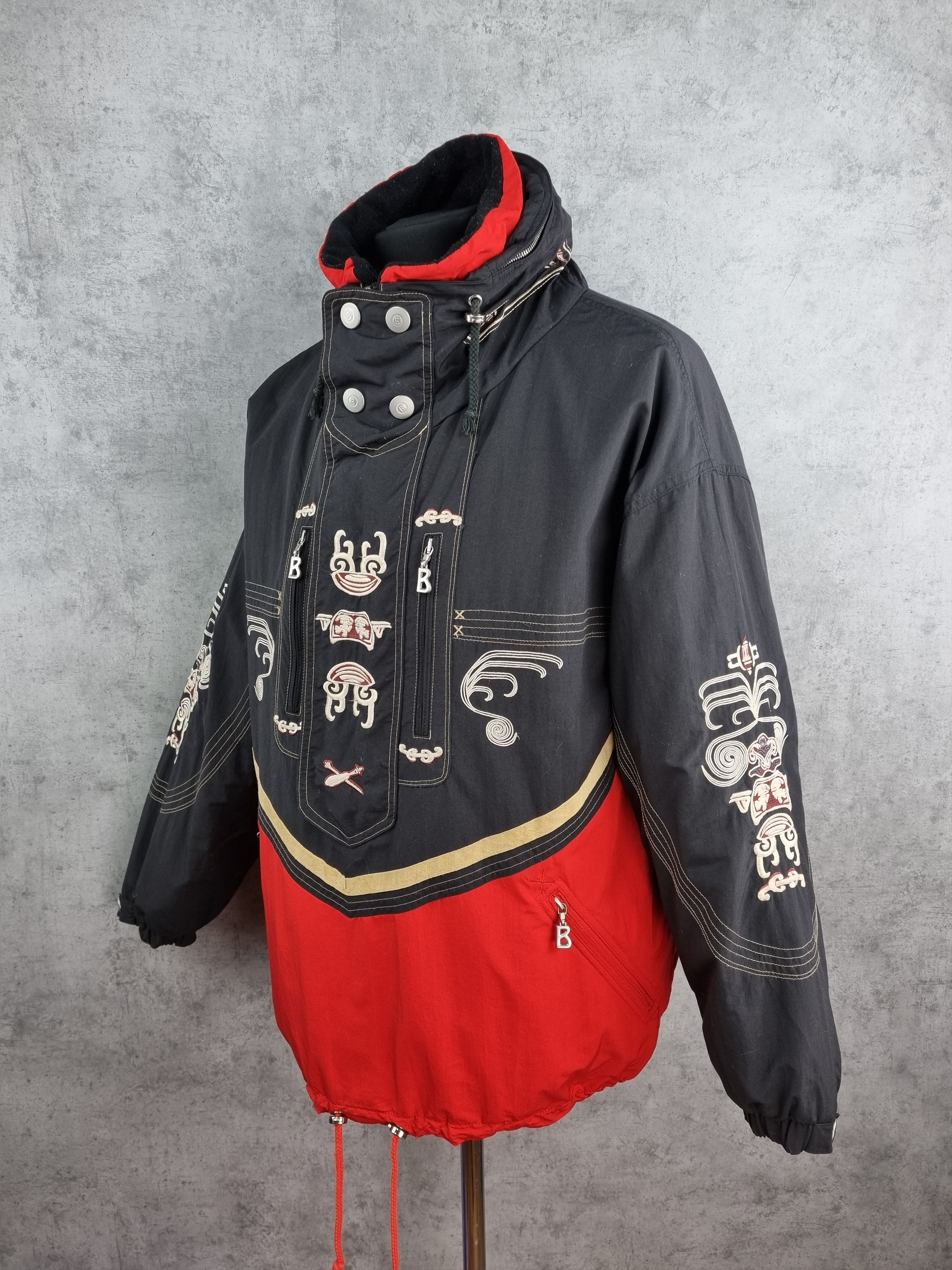 Bogner × Native 90s BOGNER Aztec Maya Embroidered Nylon Ski Anorak Size US M / EU 48-50 / 2 - 3 Thumbnail