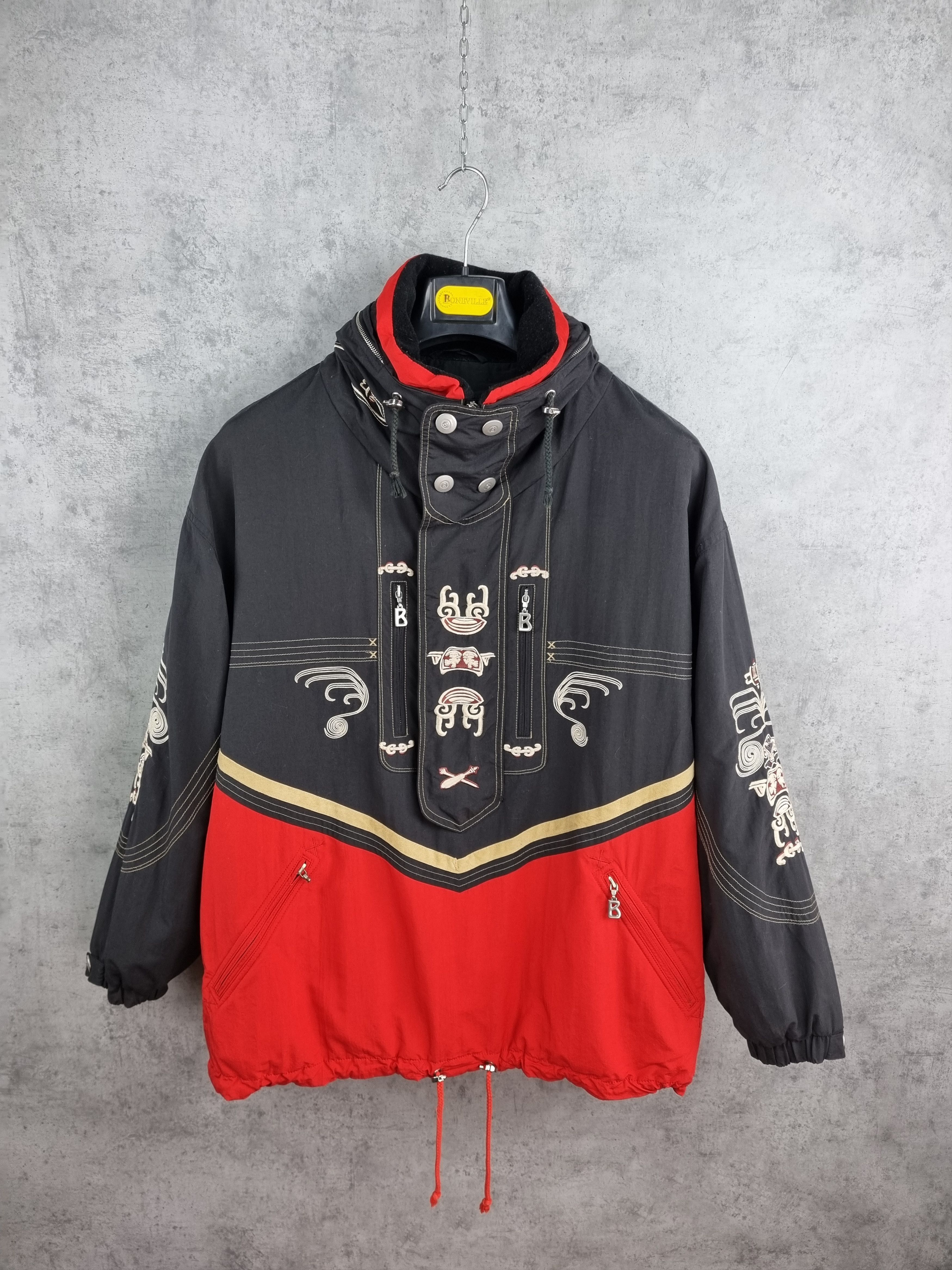Bogner × Native 90s BOGNER Aztec Maya Embroidered Nylon Ski Anorak Size US M / EU 48-50 / 2 - 21 Thumbnail