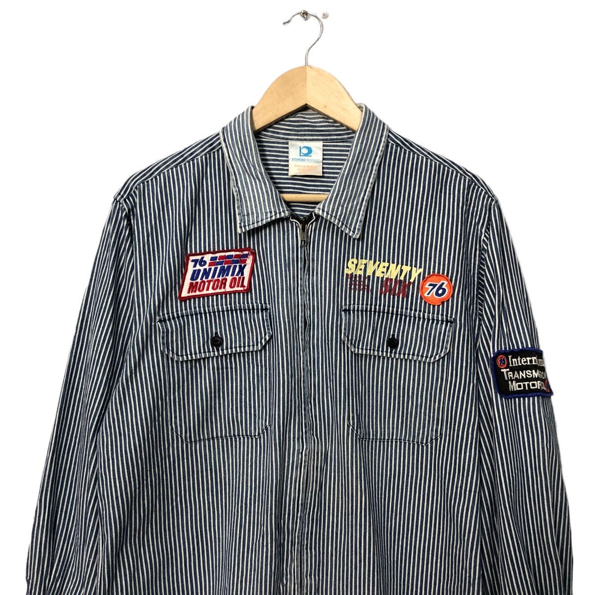 Sports Specialties Vintage 76 Lubricants Spell Out Big Logo Zipper Ups Jacket Size US L / EU 52-54 / 3 - 4 Thumbnail