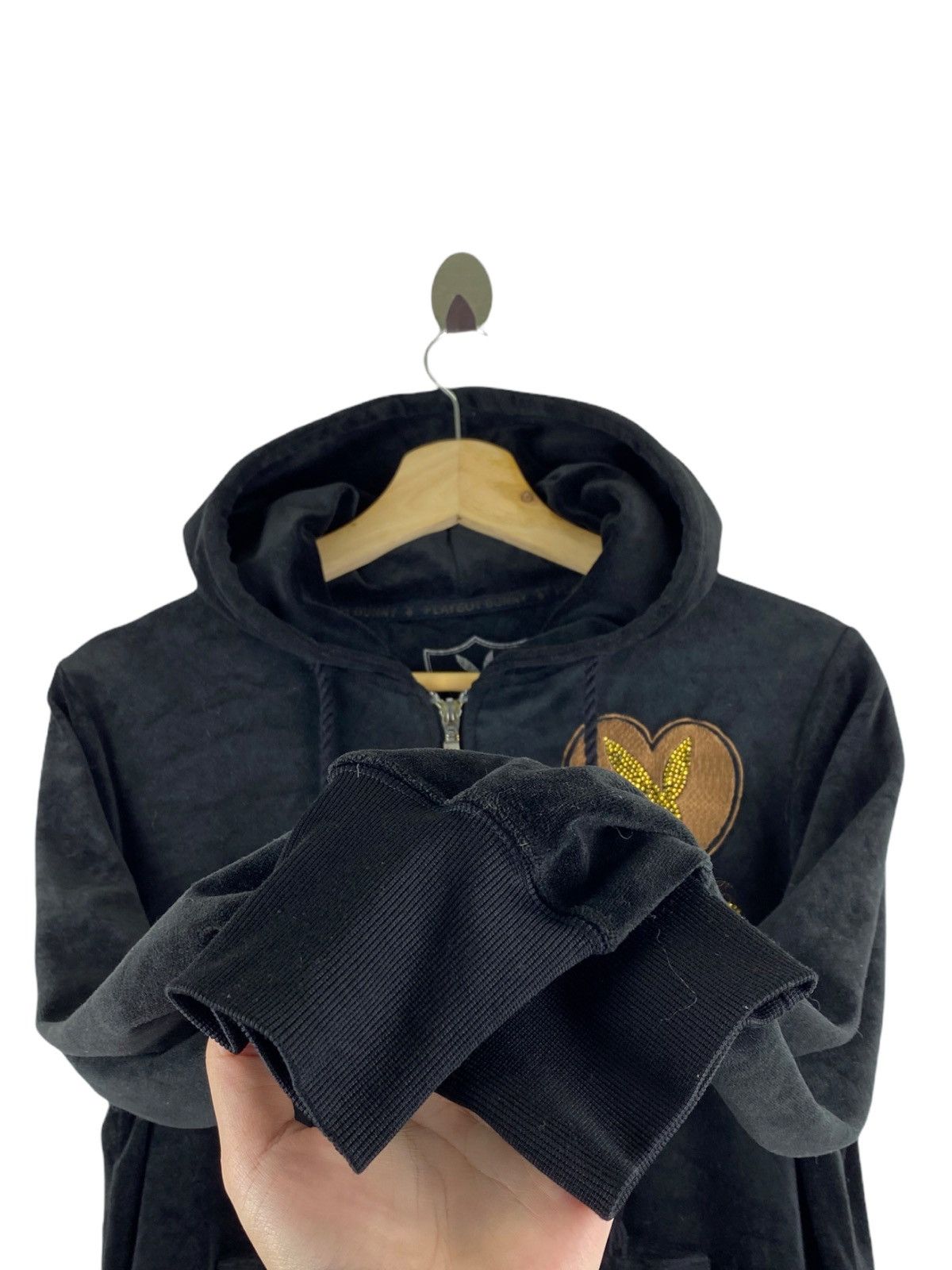 Playboy PLAYBOY BUNNY EMBROIDERY LOGO BLACK HOODIE Size US L / EU 52-54 / 3 - 5 Thumbnail