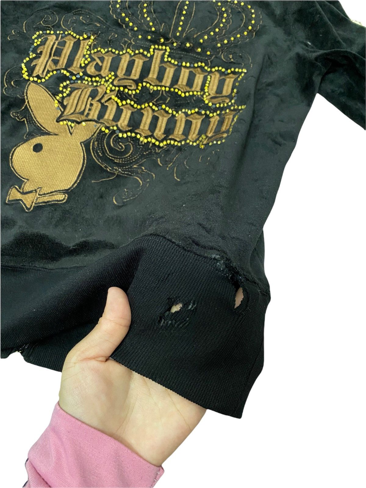 Playboy PLAYBOY BUNNY EMBROIDERY LOGO BLACK HOODIE Size US L / EU 52-54 / 3 - 7 Thumbnail