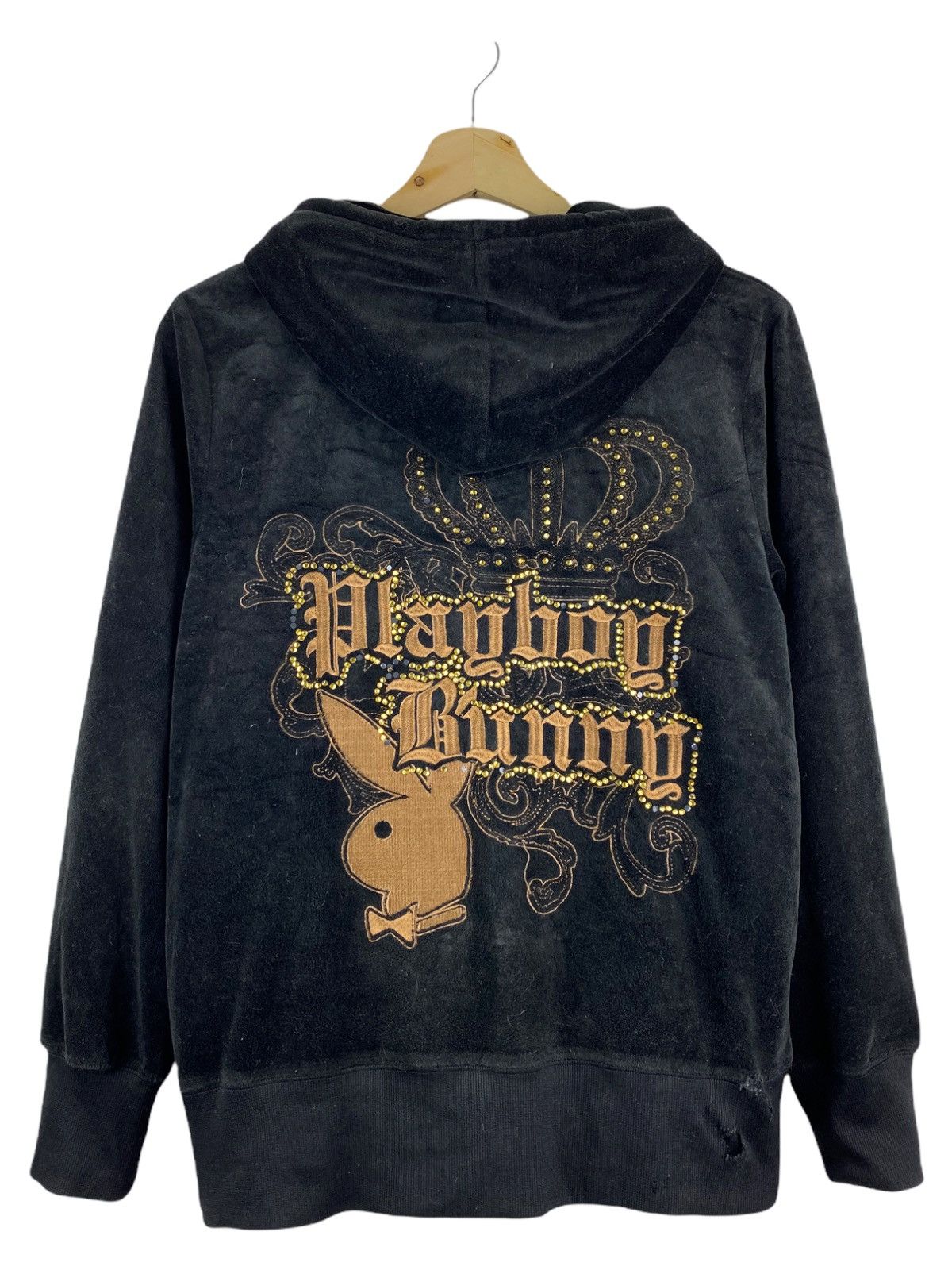 Playboy PLAYBOY BUNNY EMBROIDERY LOGO BLACK HOODIE Size US L / EU 52-54 / 3 - 1 Thumbnail