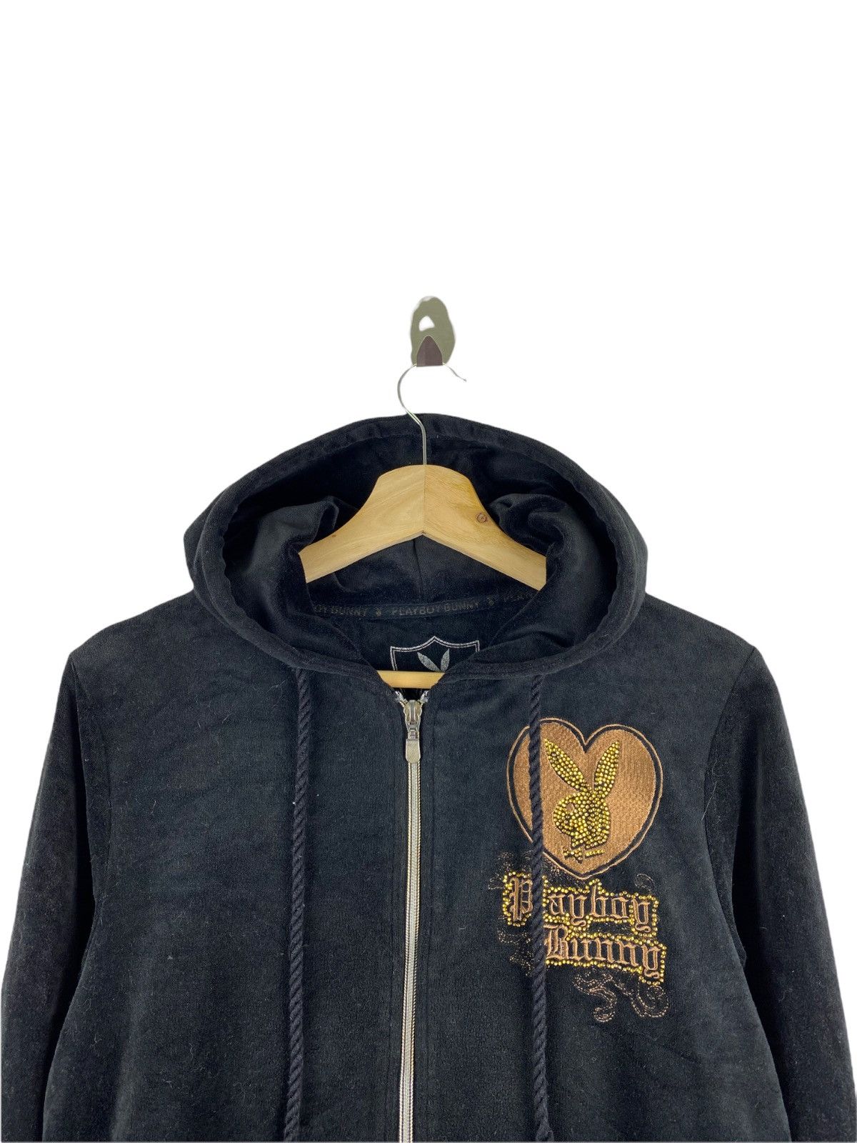 Playboy PLAYBOY BUNNY EMBROIDERY LOGO BLACK HOODIE Size US L / EU 52-54 / 3 - 4 Thumbnail