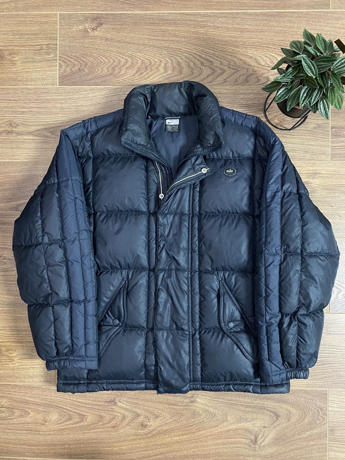 Nike × Vintage Vintage Nike Quilted Puffer Black Jacket Size US S / EU 44-46 / 1 - 1 Thumbnail