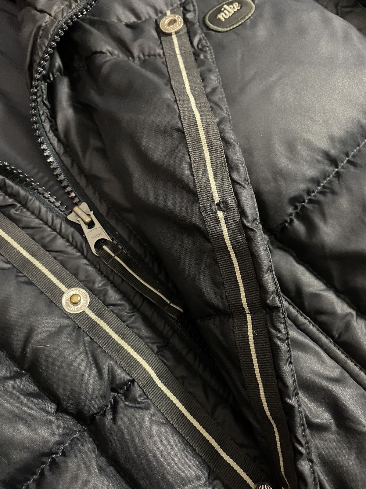 Nike × Vintage Vintage Nike Quilted Puffer Black Jacket Size US S / EU 44-46 / 1 - 9 Thumbnail
