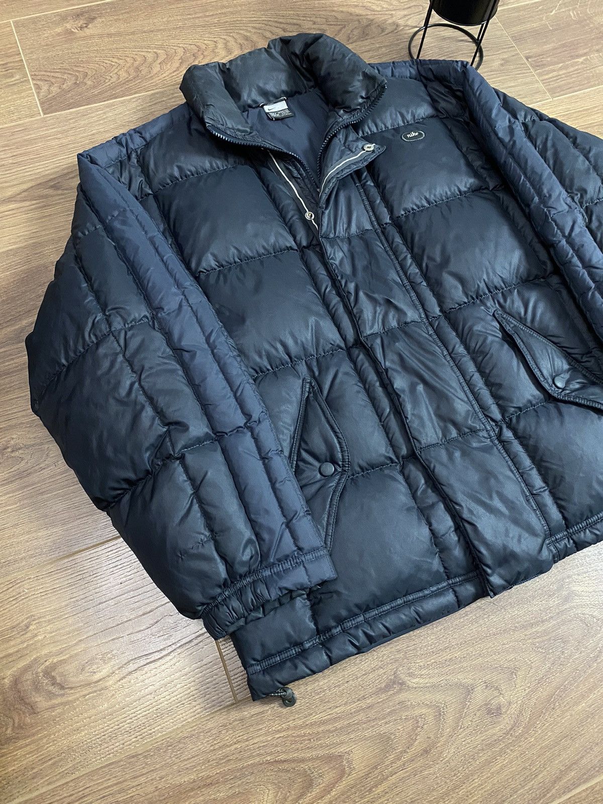 Nike × Vintage Vintage Nike Quilted Puffer Black Jacket Size US S / EU 44-46 / 1 - 2 Thumbnail