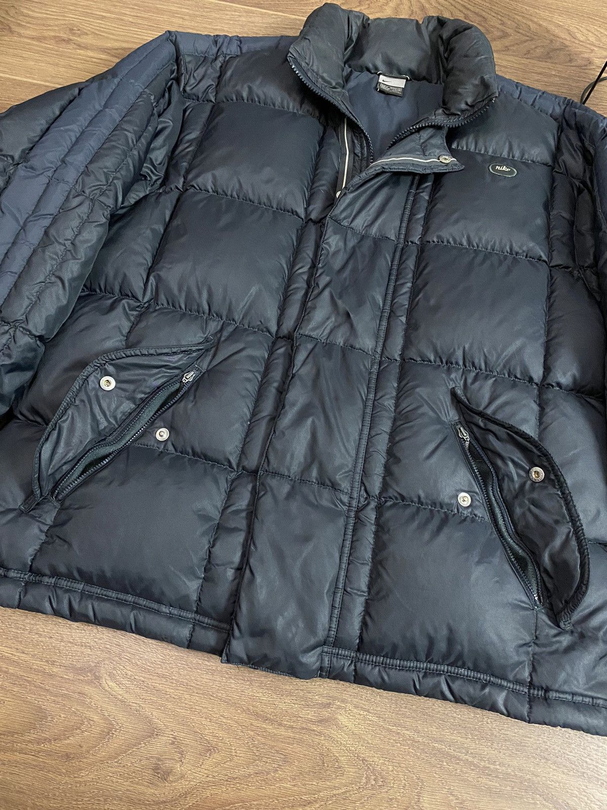 Nike × Vintage Vintage Nike Quilted Puffer Black Jacket Size US S / EU 44-46 / 1 - 6 Thumbnail
