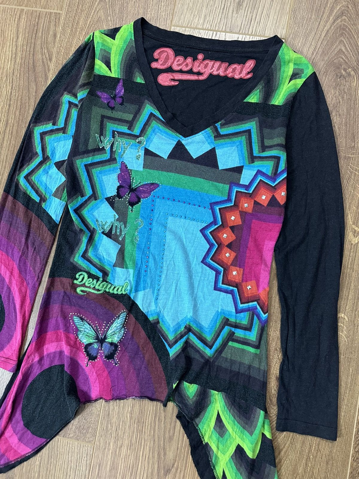 Desigual × Vintage Desigual Vintage Printed Long Sleeve Sweater Size L / US 10 / IT 46 - 3 Thumbnail