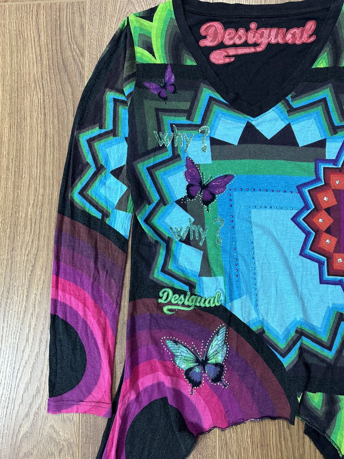 Desigual × Vintage Desigual Vintage Printed Long Sleeve Sweater Size L / US 10 / IT 46 - 4 Thumbnail