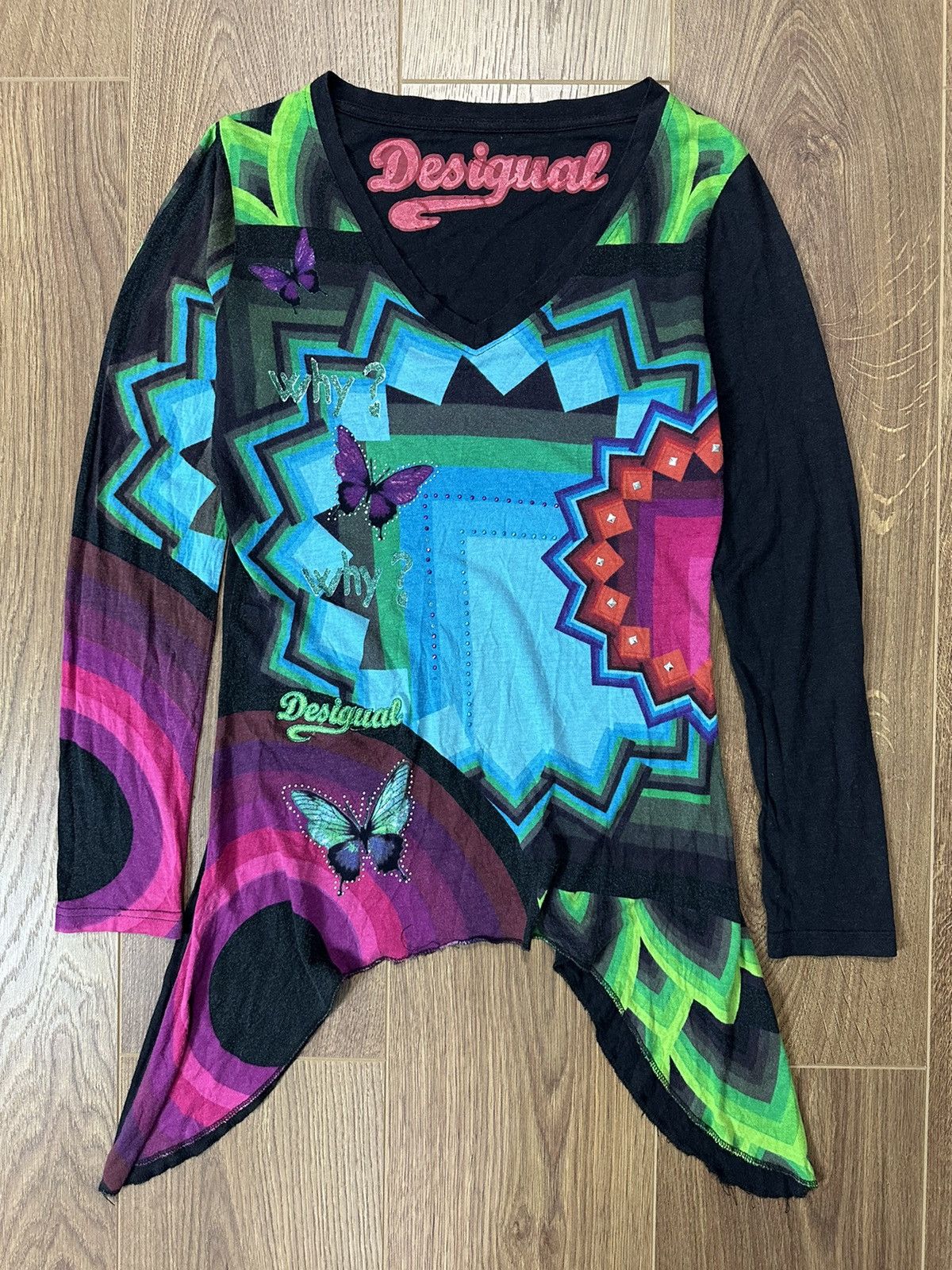 Desigual × Vintage Desigual Vintage Printed Long Sleeve Sweater Size L / US 10 / IT 46 - 1 Thumbnail