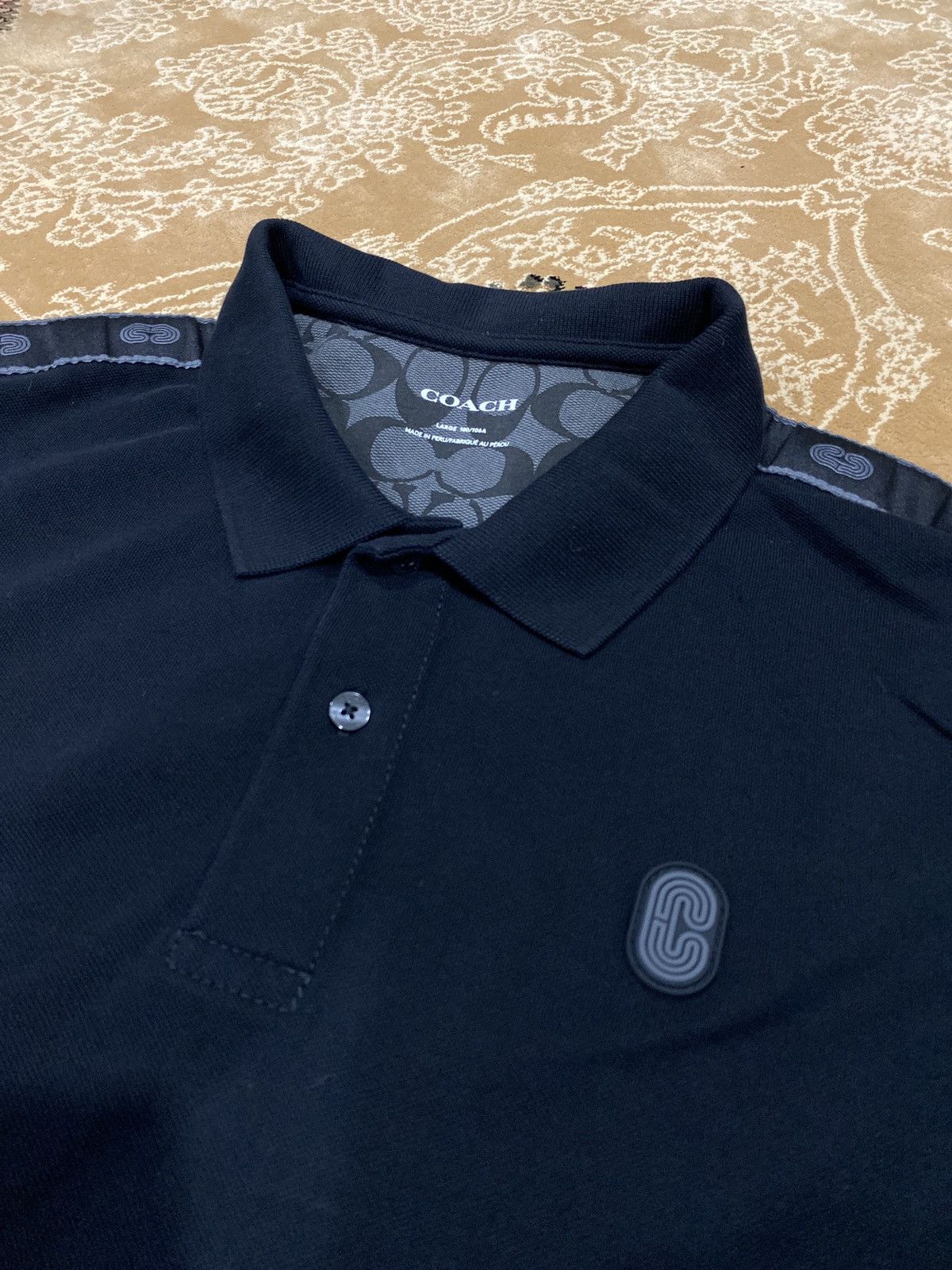 Coach Coach Sidetape Logo Black Polo Size US L / EU 52-54 / 3 - 1 Thumbnail