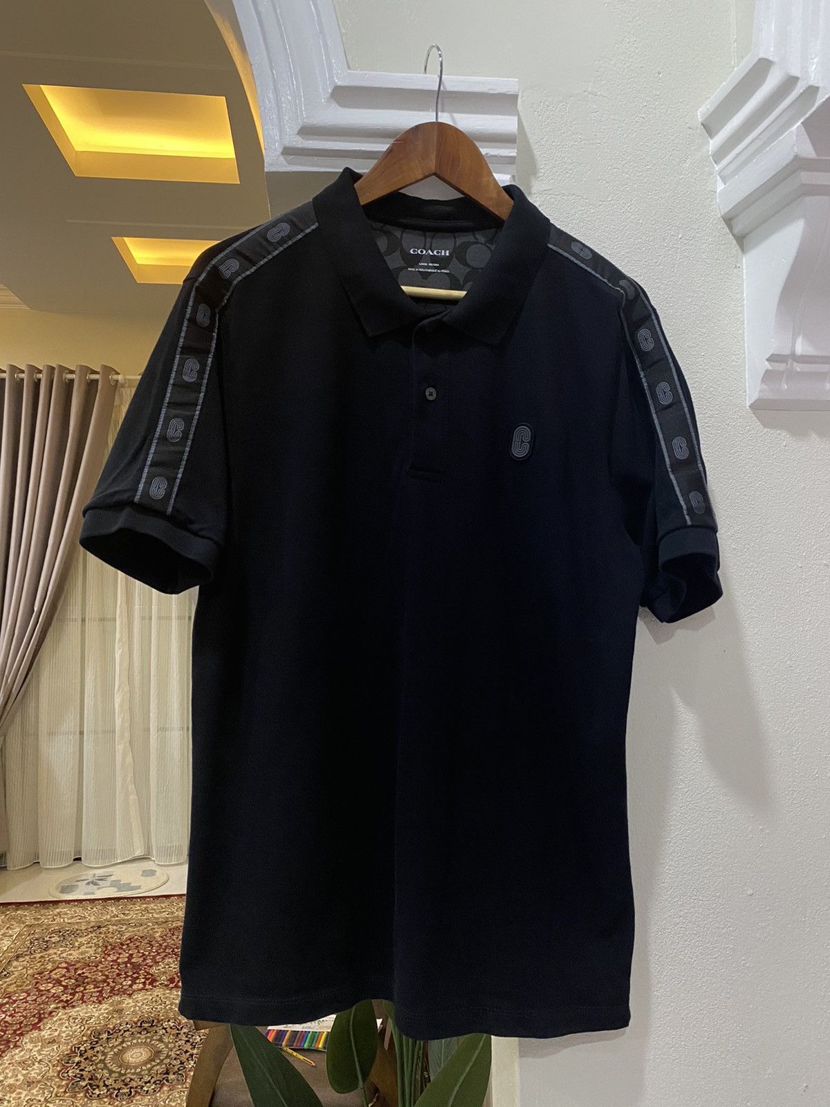 Coach Coach Sidetape Logo Black Polo Size US L / EU 52-54 / 3 - 2 Thumbnail