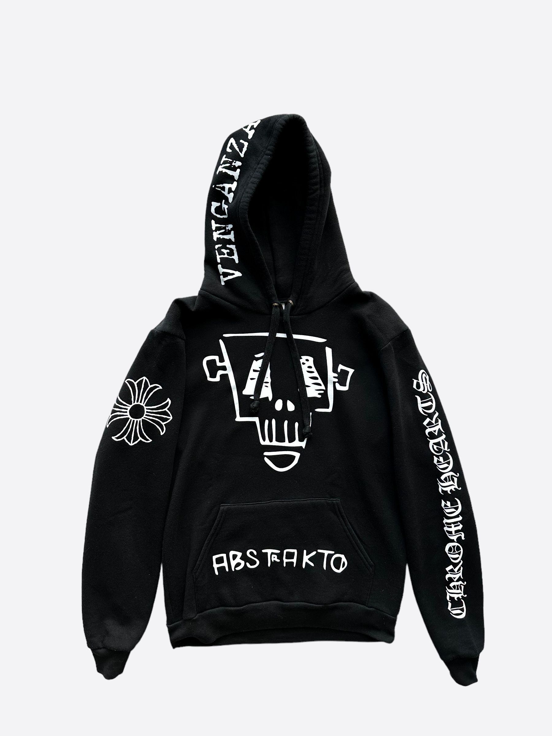 Pre-owned Chrome Hearts Black & White Miami Exclusive Abstrakto Hoodie